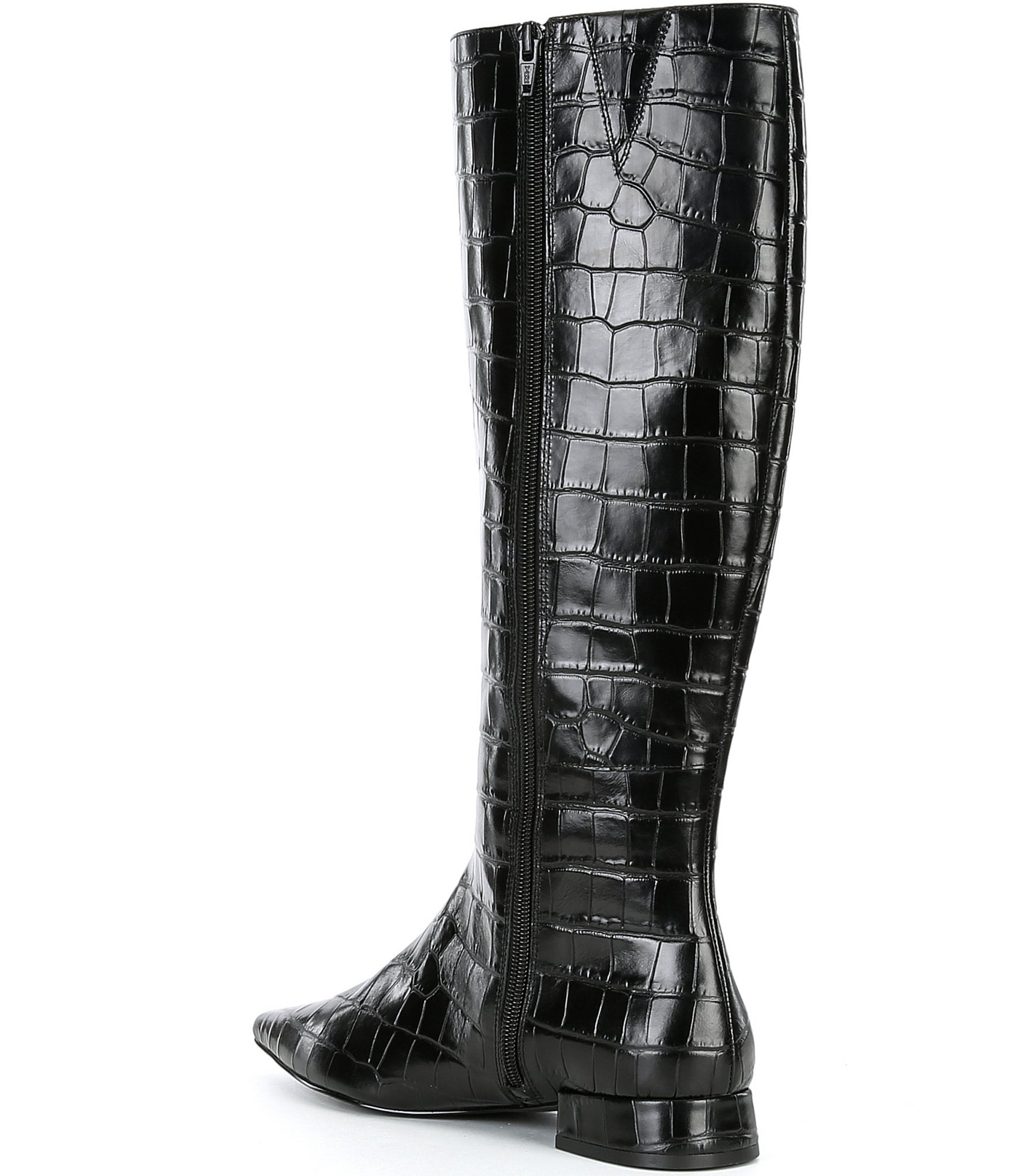 Gianni Bini Sharri Crocodile Embossed Leather Tall Boots