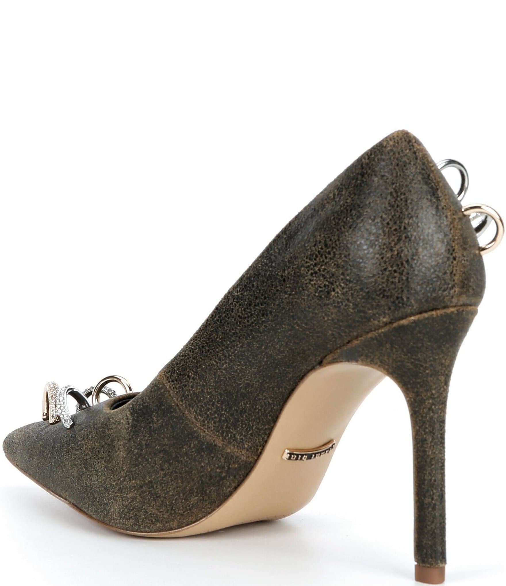 Gianni Bini Shilo Pierced Leather Pointed Toe Pumps