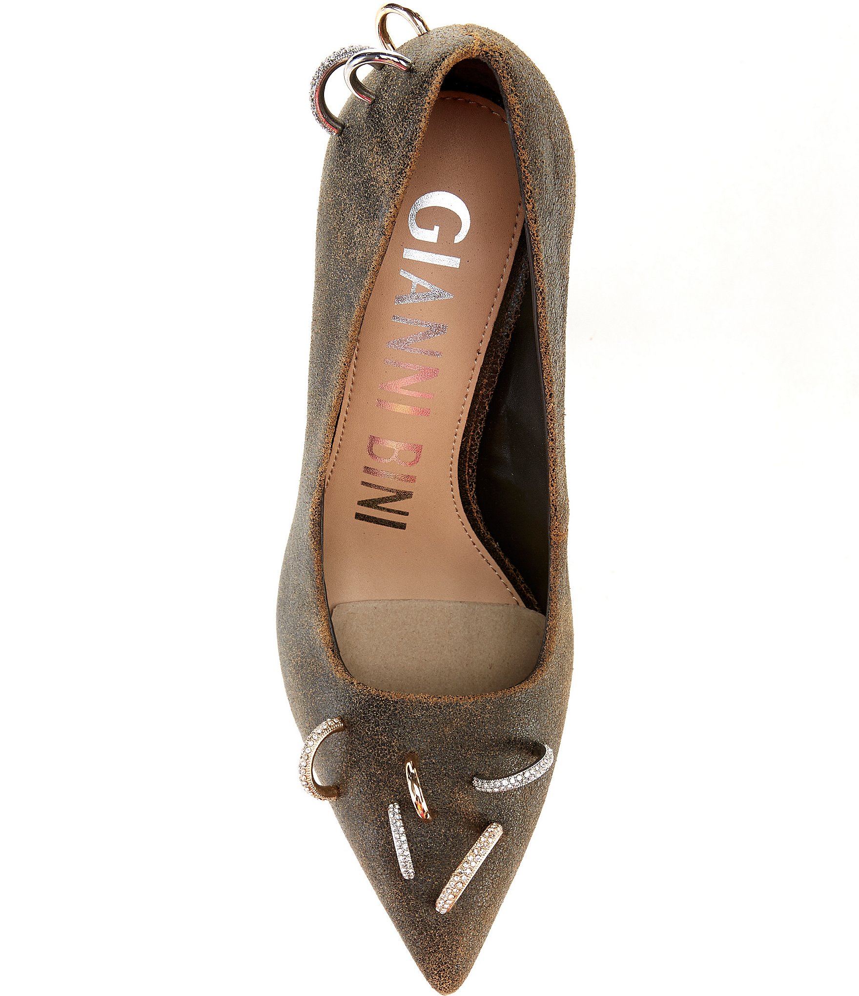 Gianni Bini Shilo Pierced Leather Pointed Toe Pumps