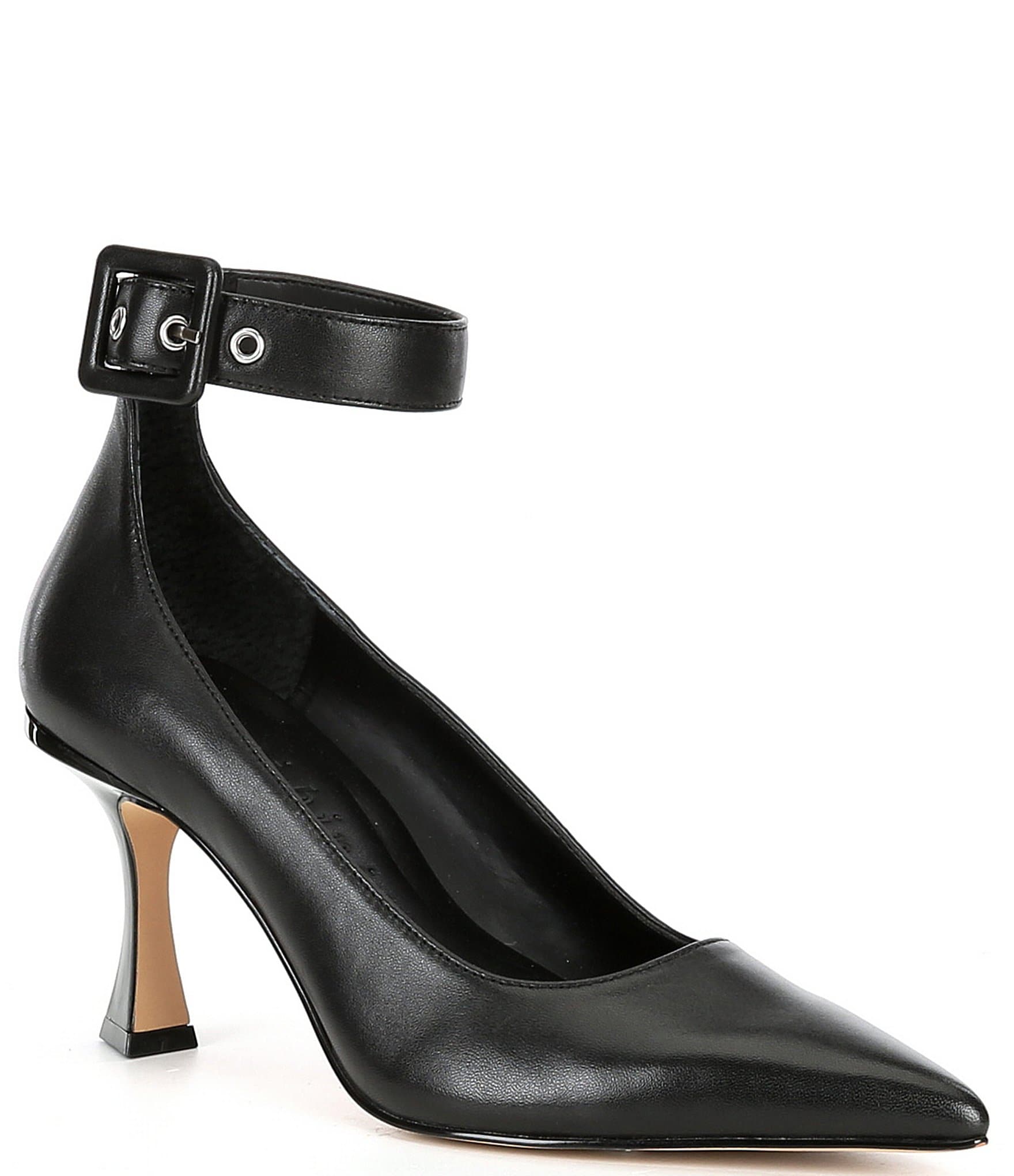 Gianni Bini Steffi Leather Buckle Detail Ankle Strap Pumps | Dillard's