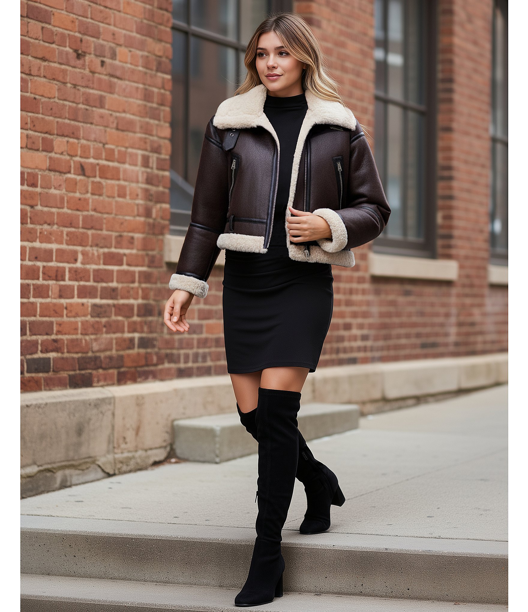 Gianni Bini Travers Suede Block Heel Over The Knee Boots