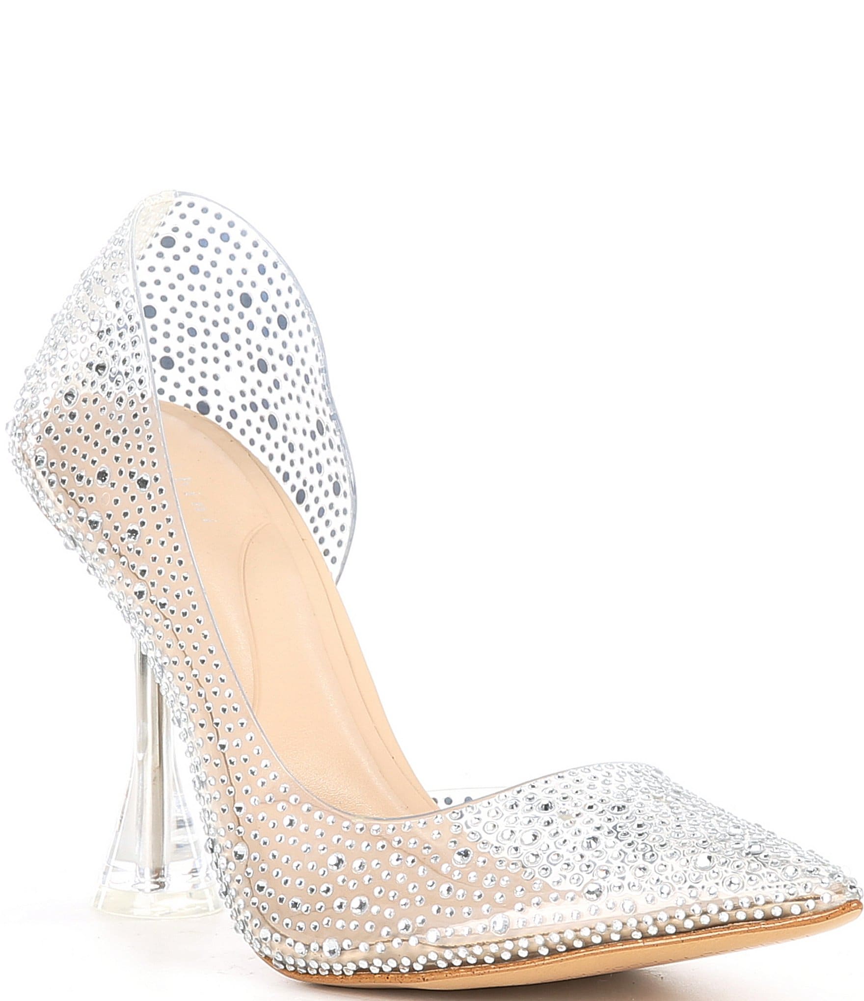 Gianni Bini Valera Rhinestone Clear Pointed Toe D'Orsay Pumps