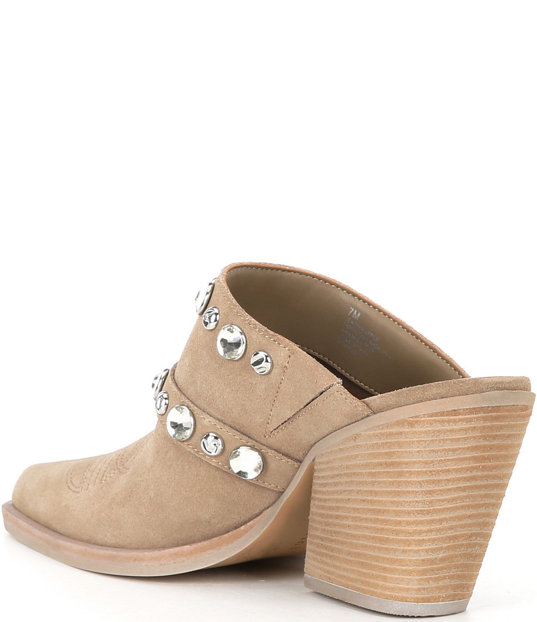 Gianni Bini Walden Western Suede Embellished Mules