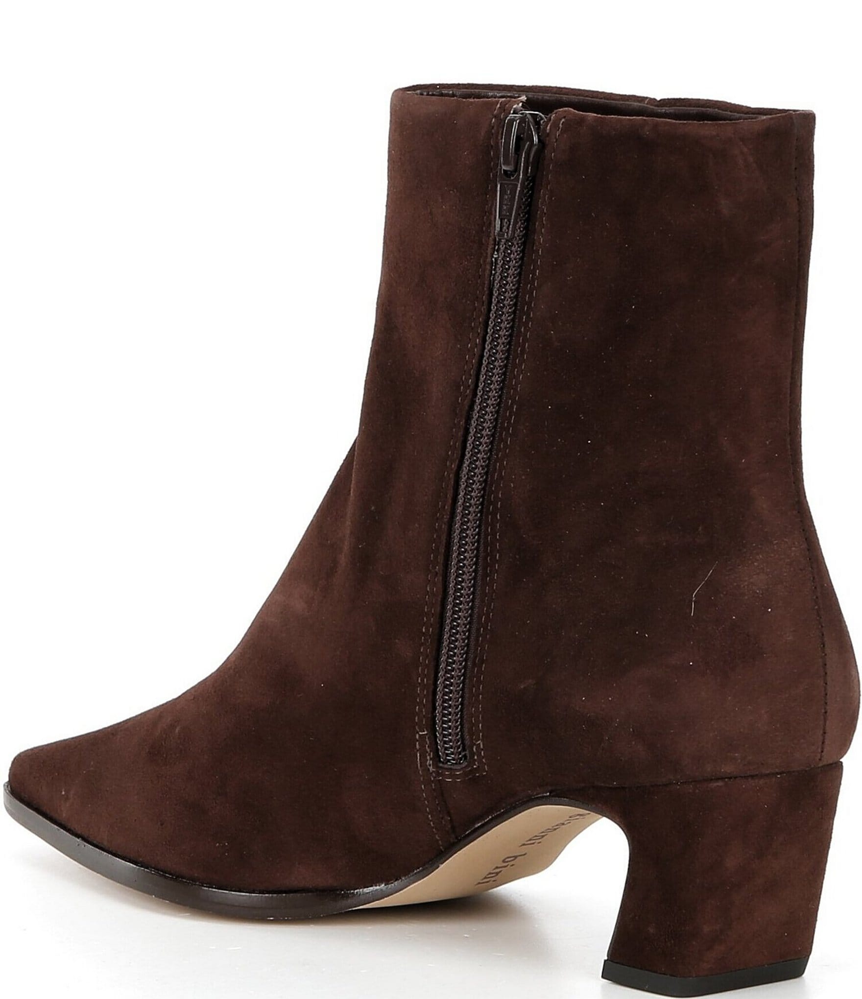 Gianni Bini Waltar Suede Snip Toe Kitten Block Heel Booties