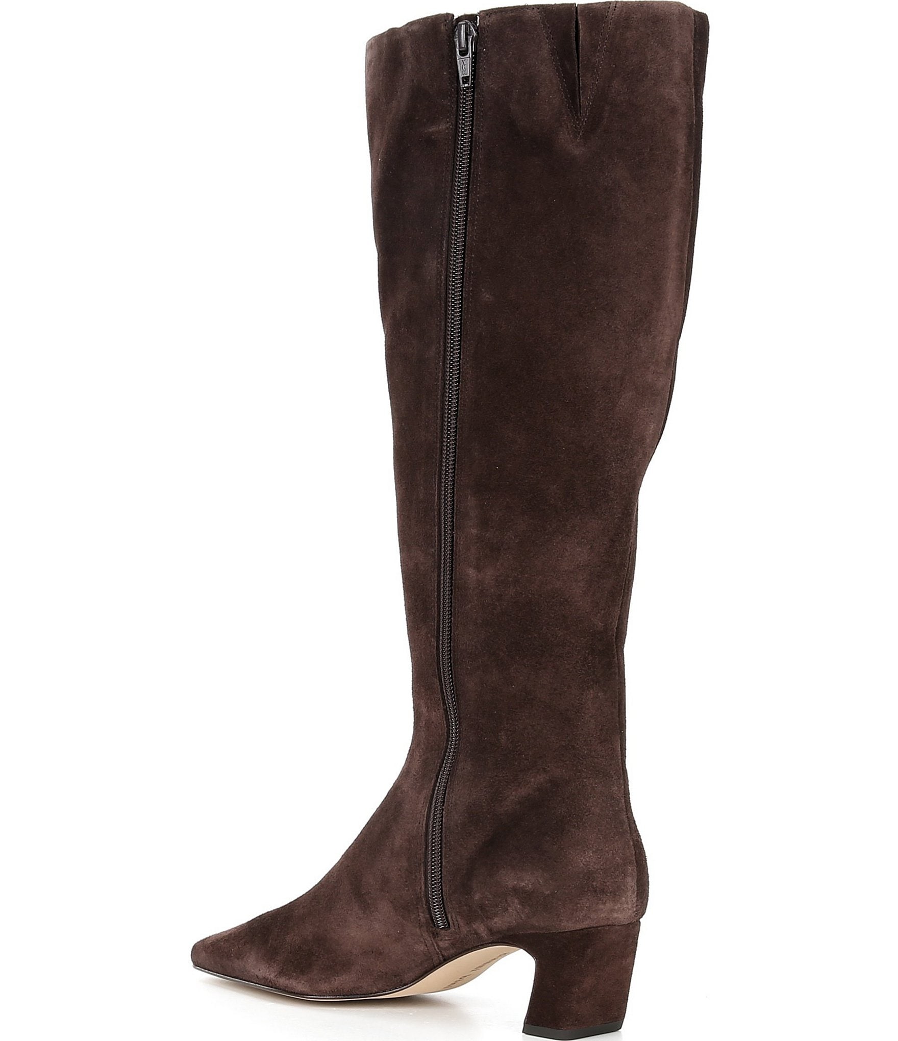 Gianni Bini Weslye Suede Snip Toe Kitten Block Heel Boots