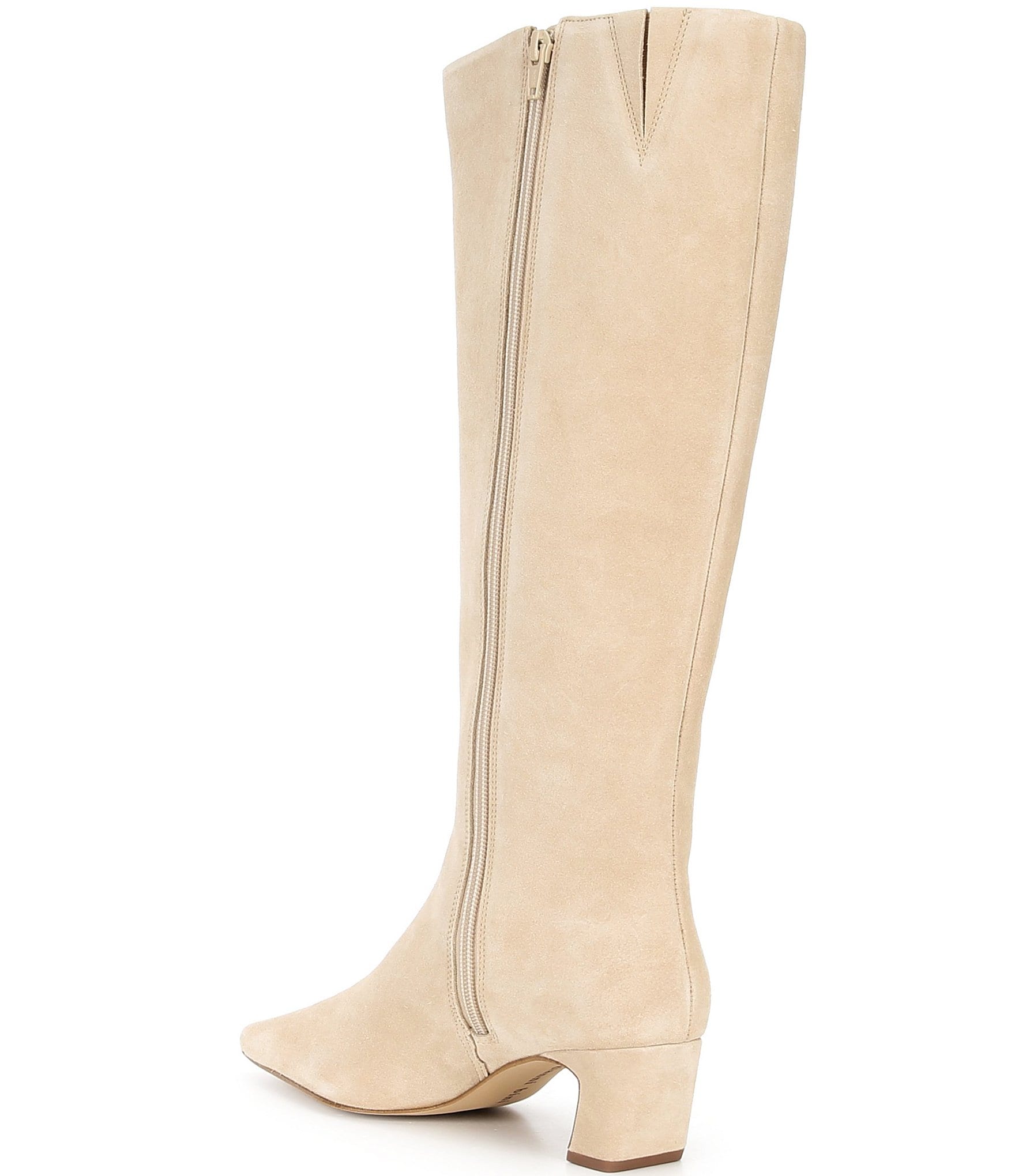 Gianni Bini Weslye Suede Snip Toe Kitten Block Heel Boots