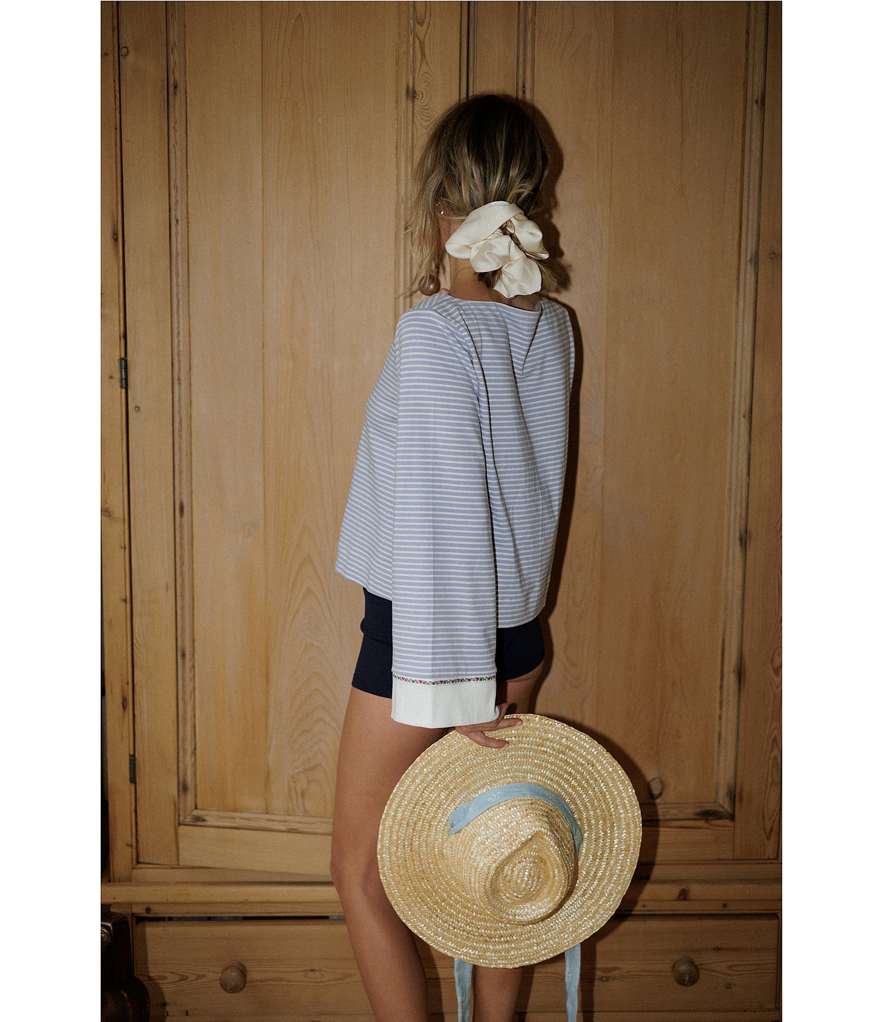 Gianni Bini x Cyd Morris The Walter Straw Hat with Interchangeable Scarf