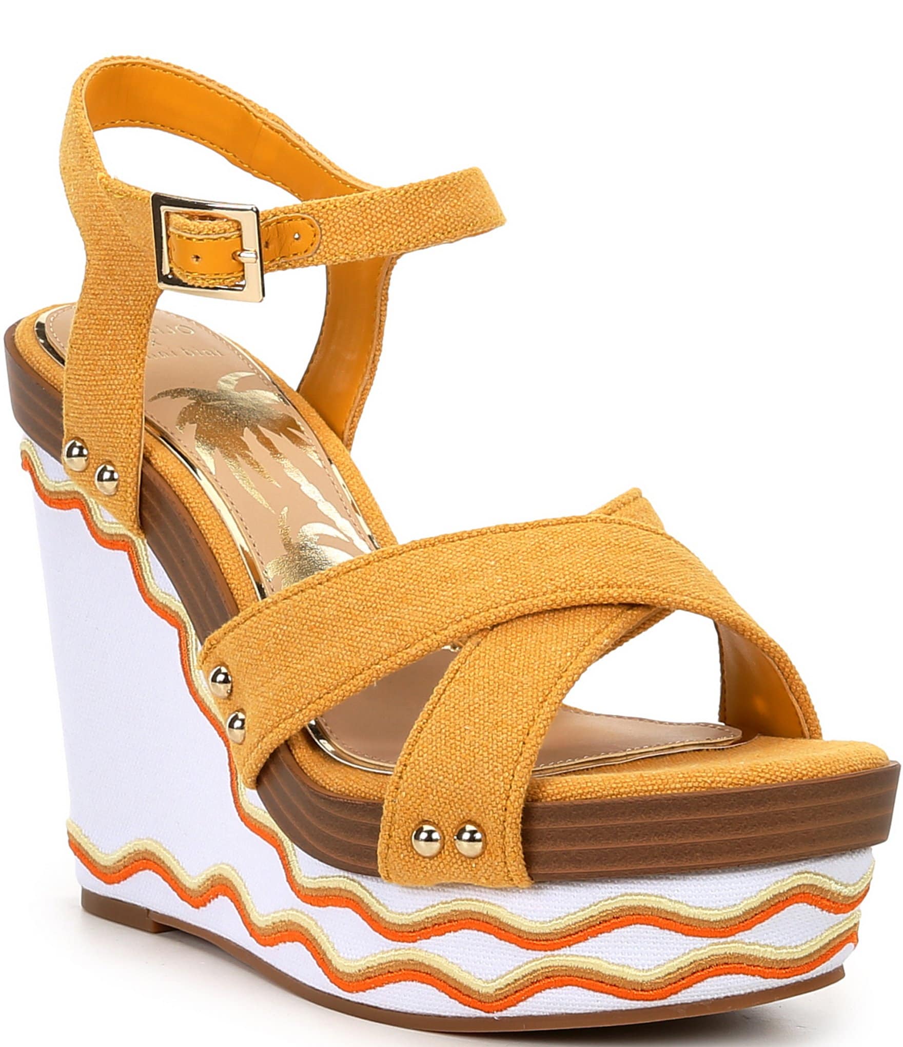 Gianni Bini x DANNIJO Danni Canvas Platform Wedge Sandals | Dillard's