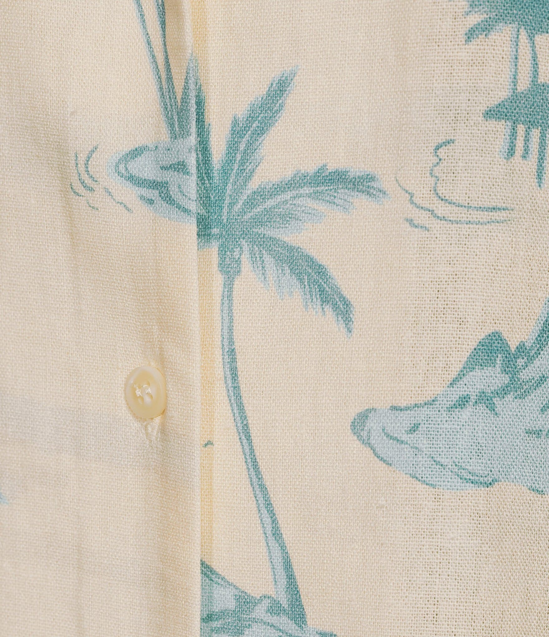 Gianni Bini x DANNIJO Margaux Palm Tree Print Woven Button Front Short Sleeve Linen Blend Blouse