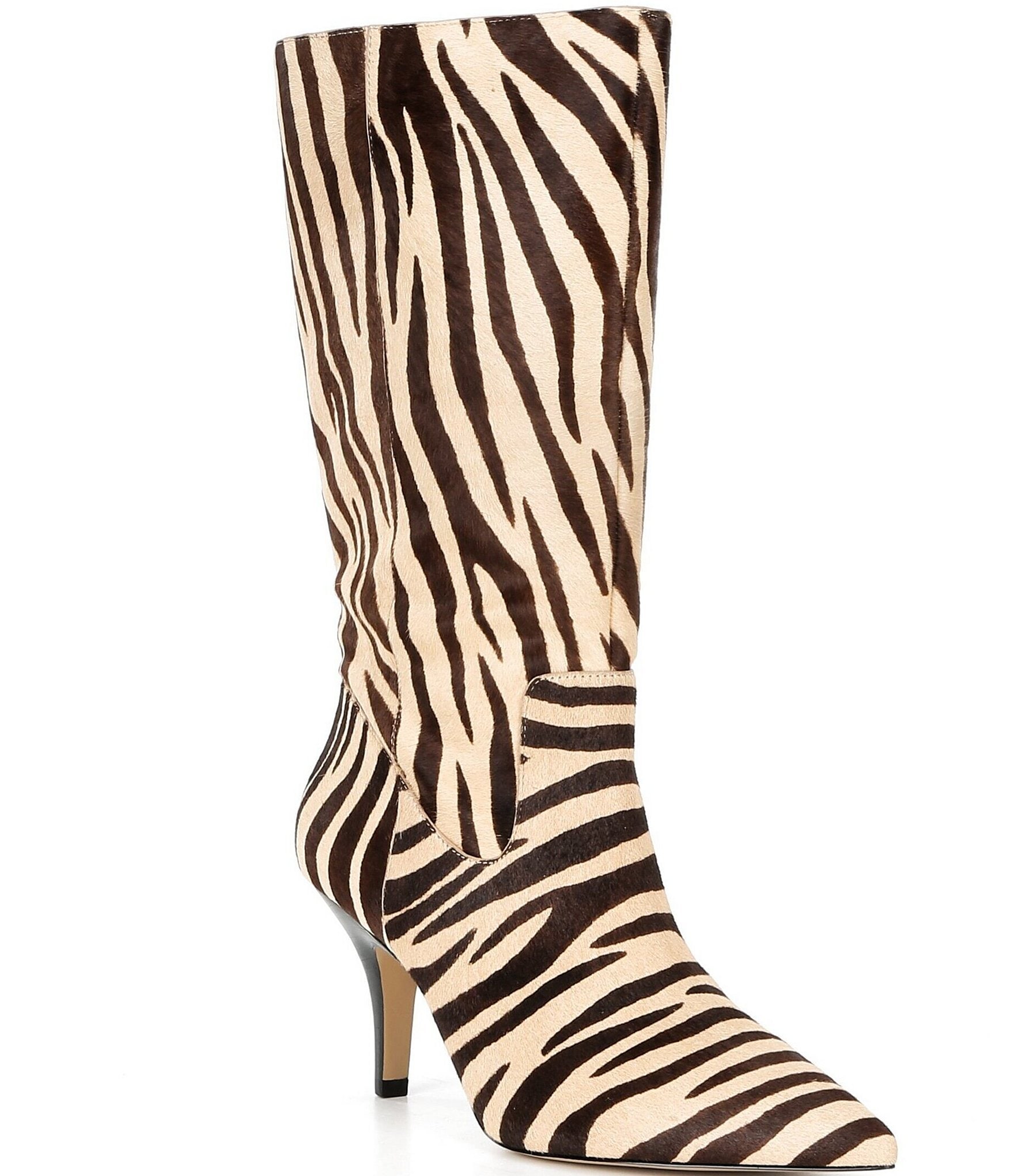 Gianni Bini x Sydney Silverman Hasley Zebra Print Haircalf Boots