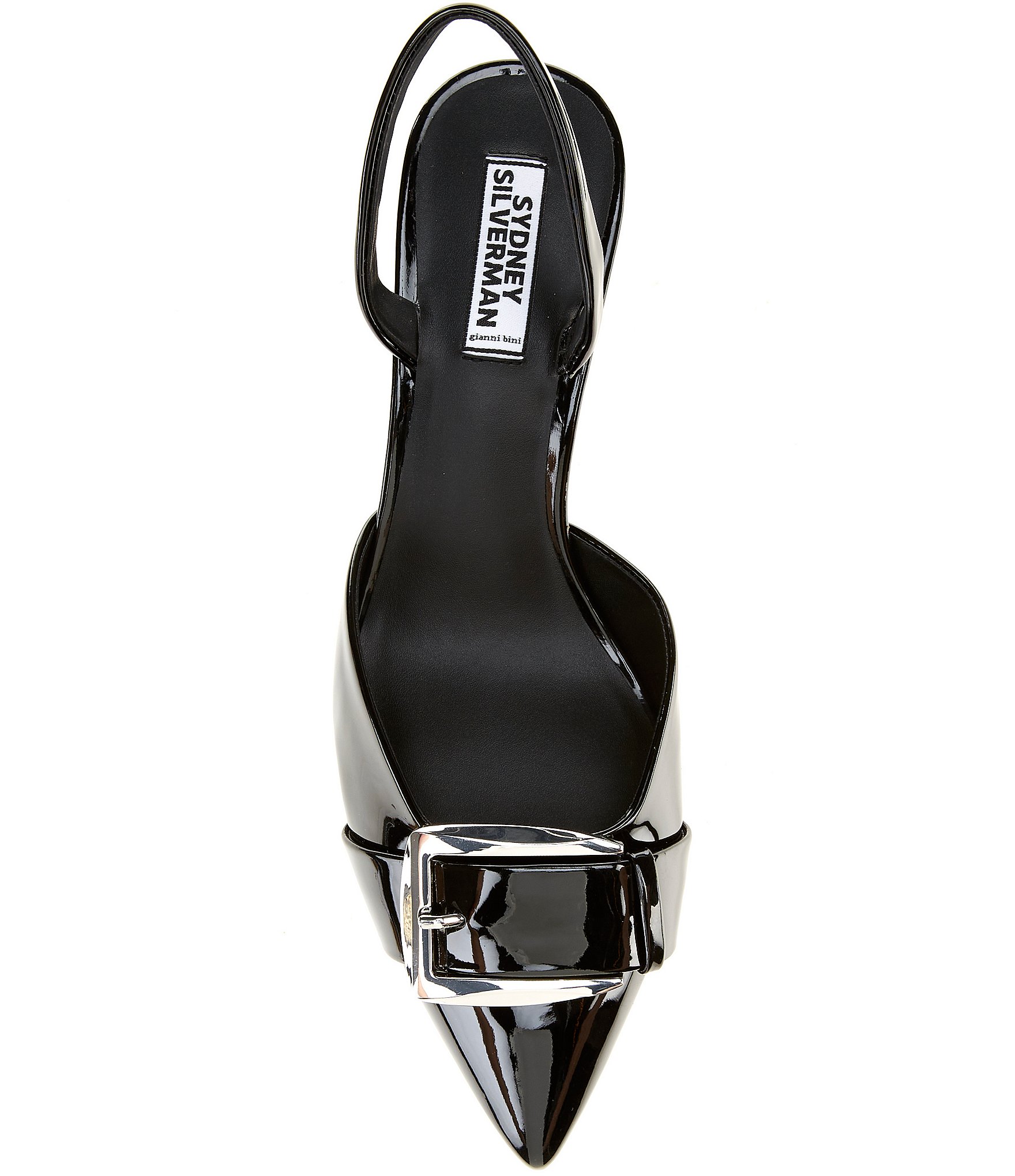 Gianni Bini x Sydney Silverman Sara Patent Buckle Hardware Slingback Pumps