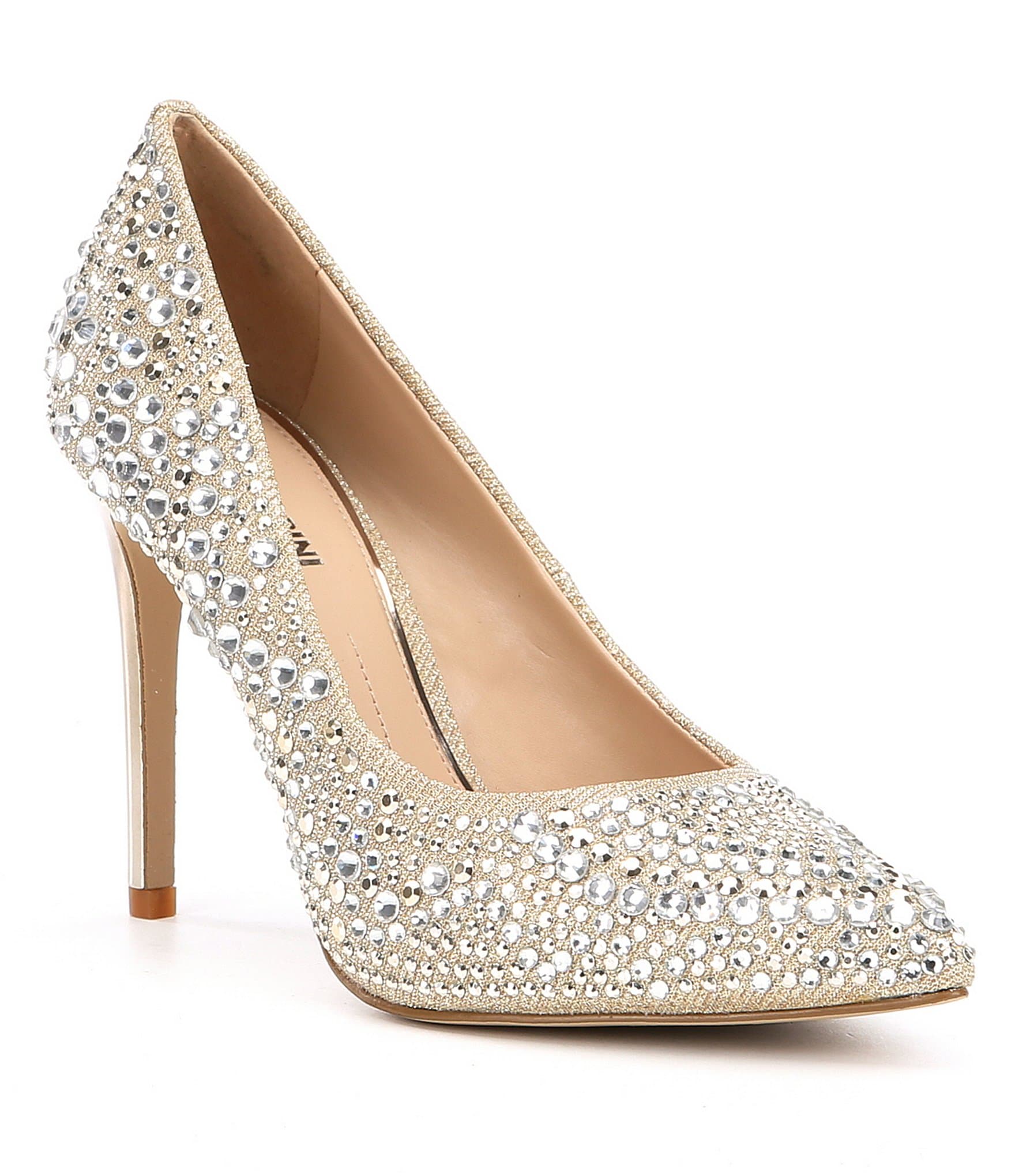 Gianni Bini Zebbi Metallic Novelty Jeweled Pointy Toe Pumps | Dillards