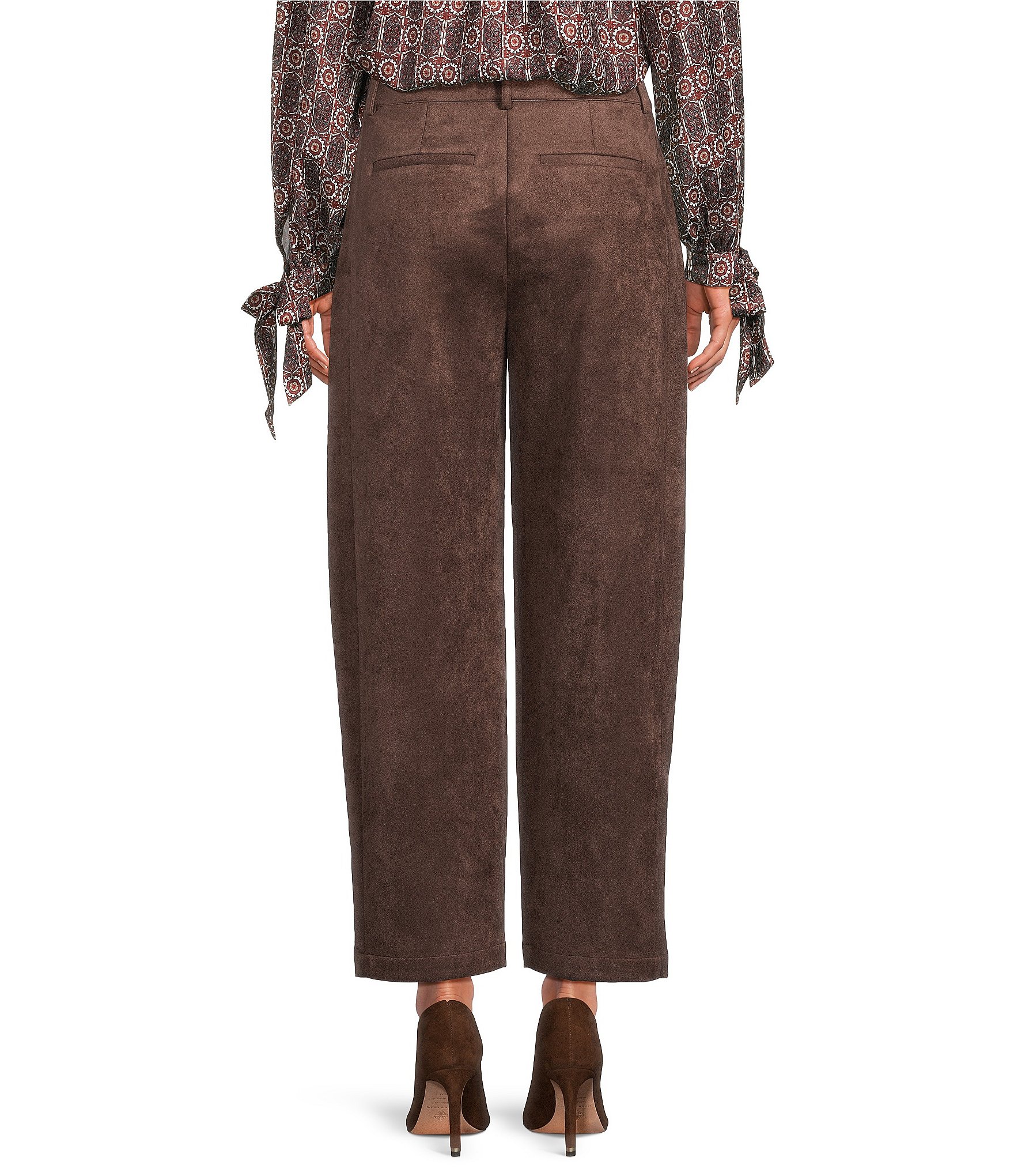 Gibson & Latimer Faux Suede Barrel Leg Pants