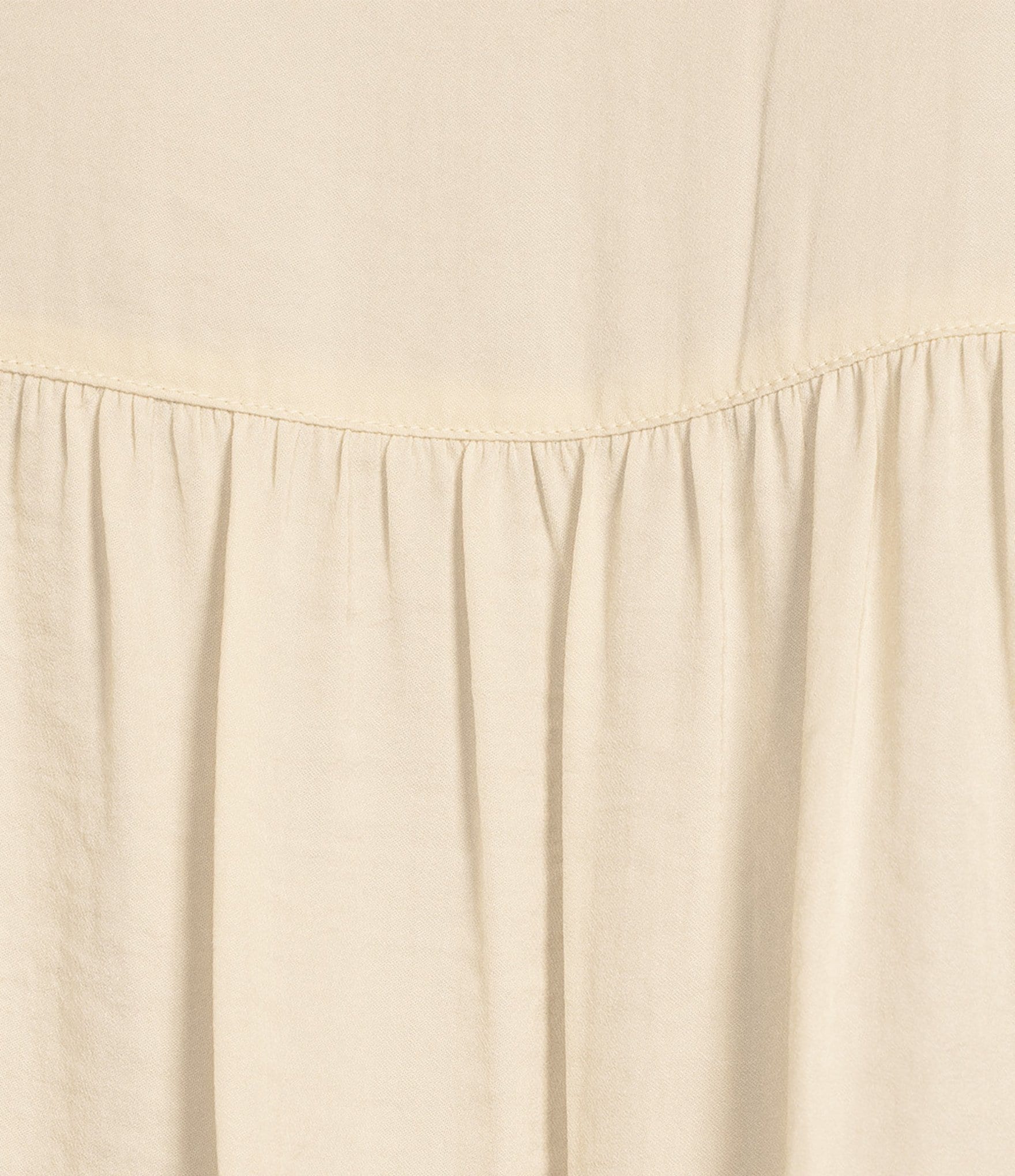 Gibson & Latimer Moonshadow Satin Split Round Neck Dropped Short Roll Tab Sleeve Hi-Low Shirttail Blouse