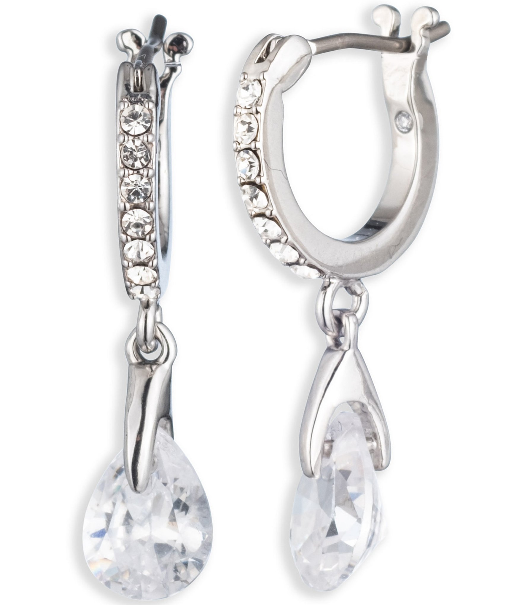 Givenchy Crystal 12mm Hoop Drop Earrings