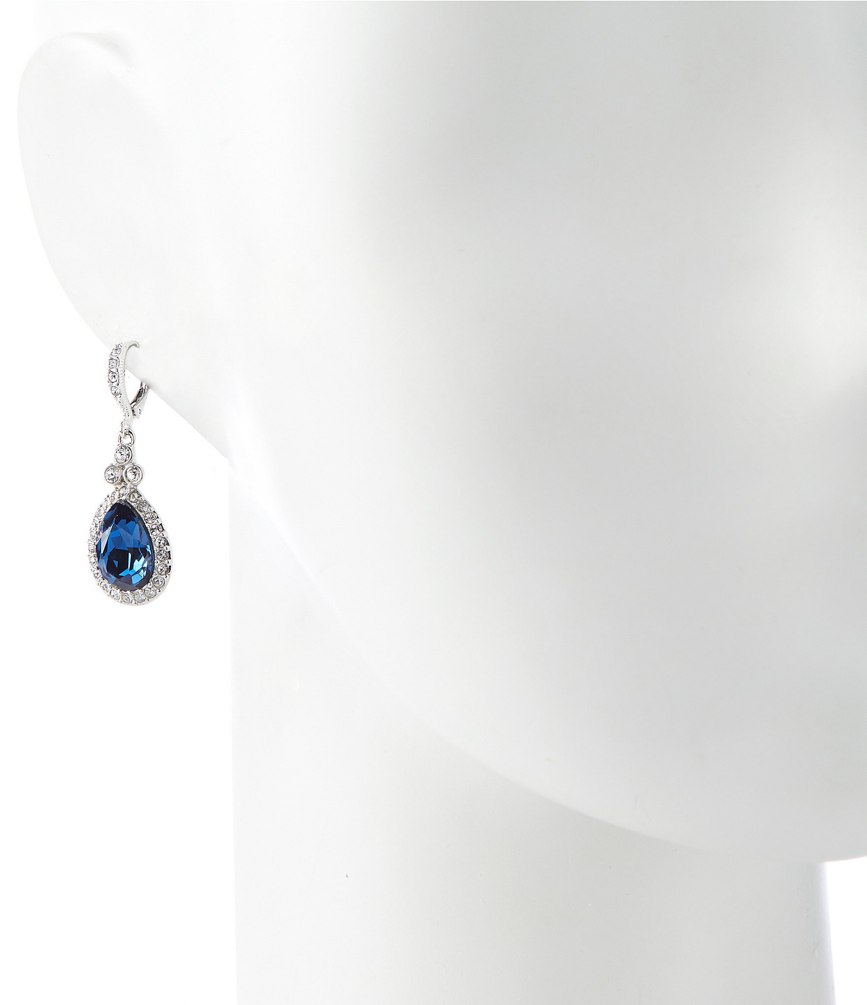 Givenchy Blue Stone Crystal Drop Earrings