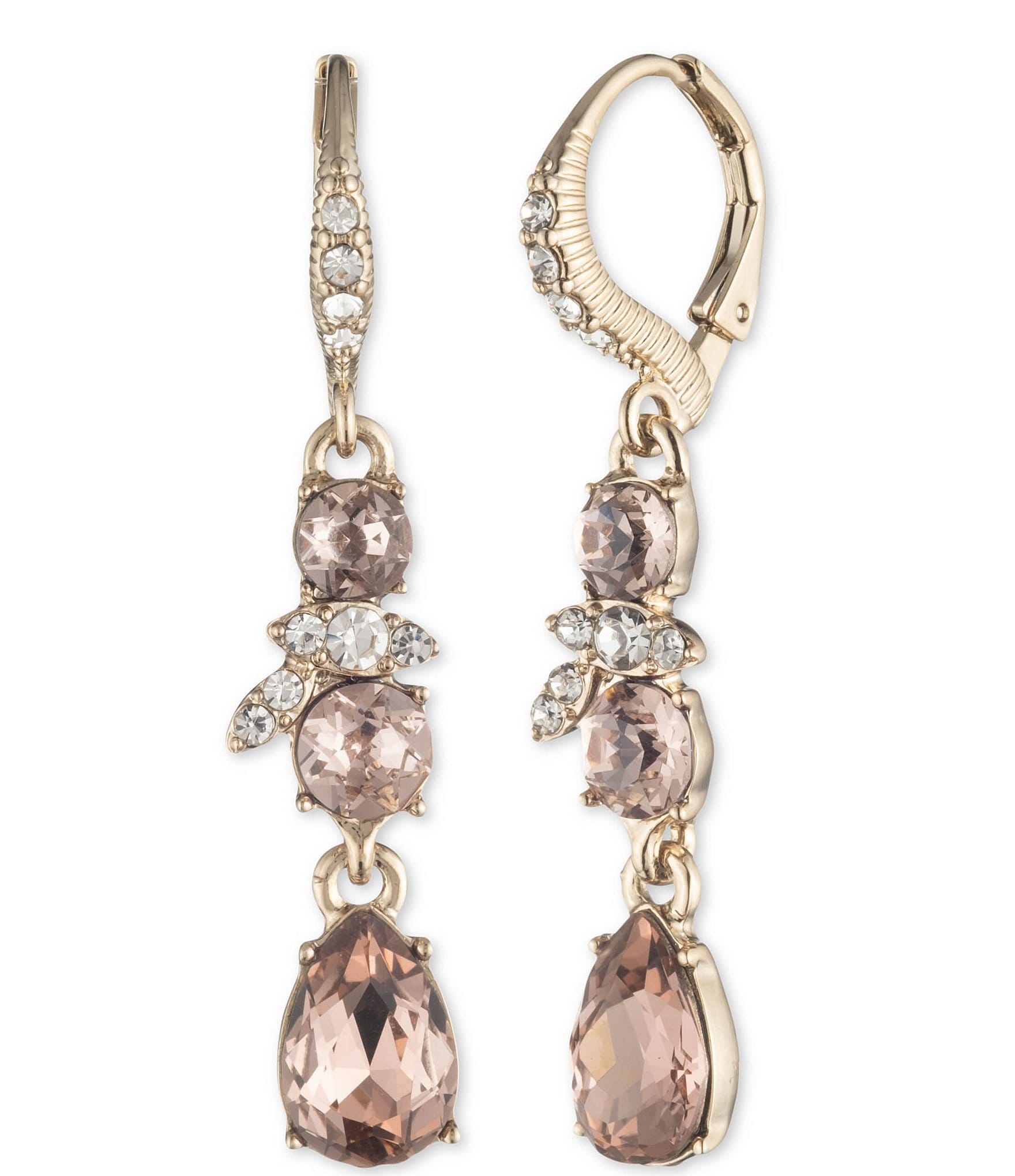 Givenchy Crystal Cluster Gold Drop Earrings | Dillard's