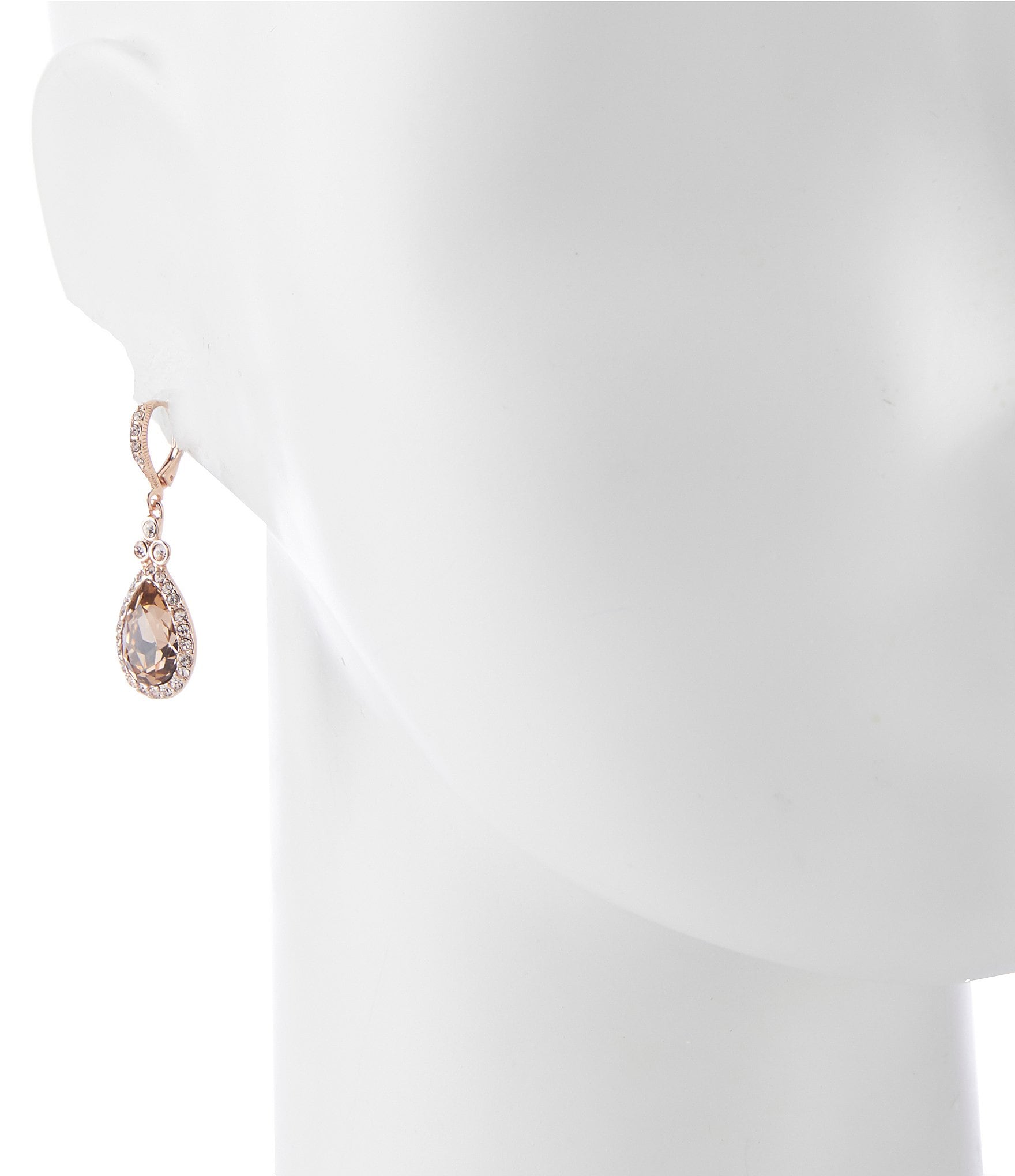 Givenchy Crystal Pear Drop Leverback Earrings