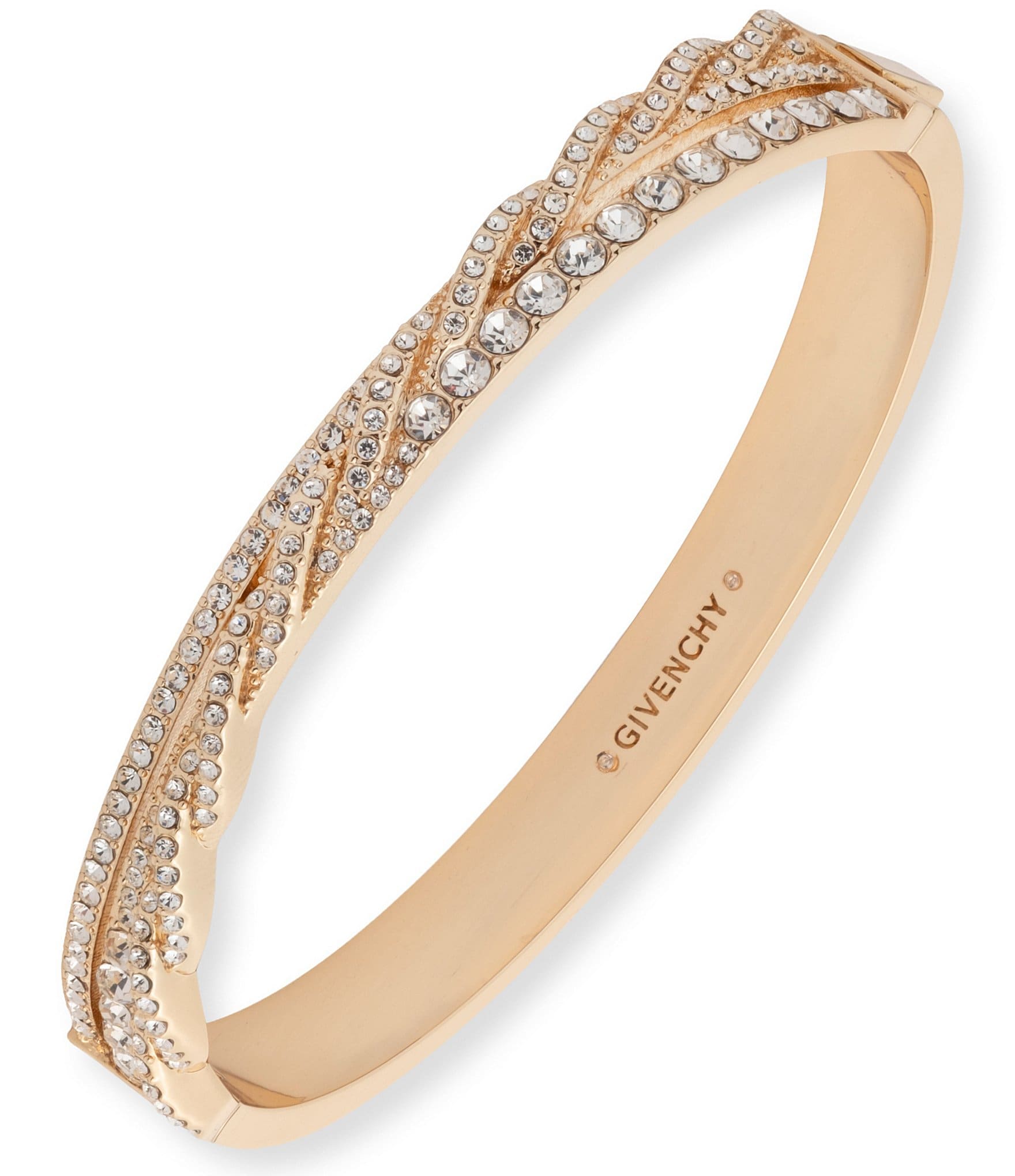 Givenchy Crystal Pave Twist Bangle Bracelet