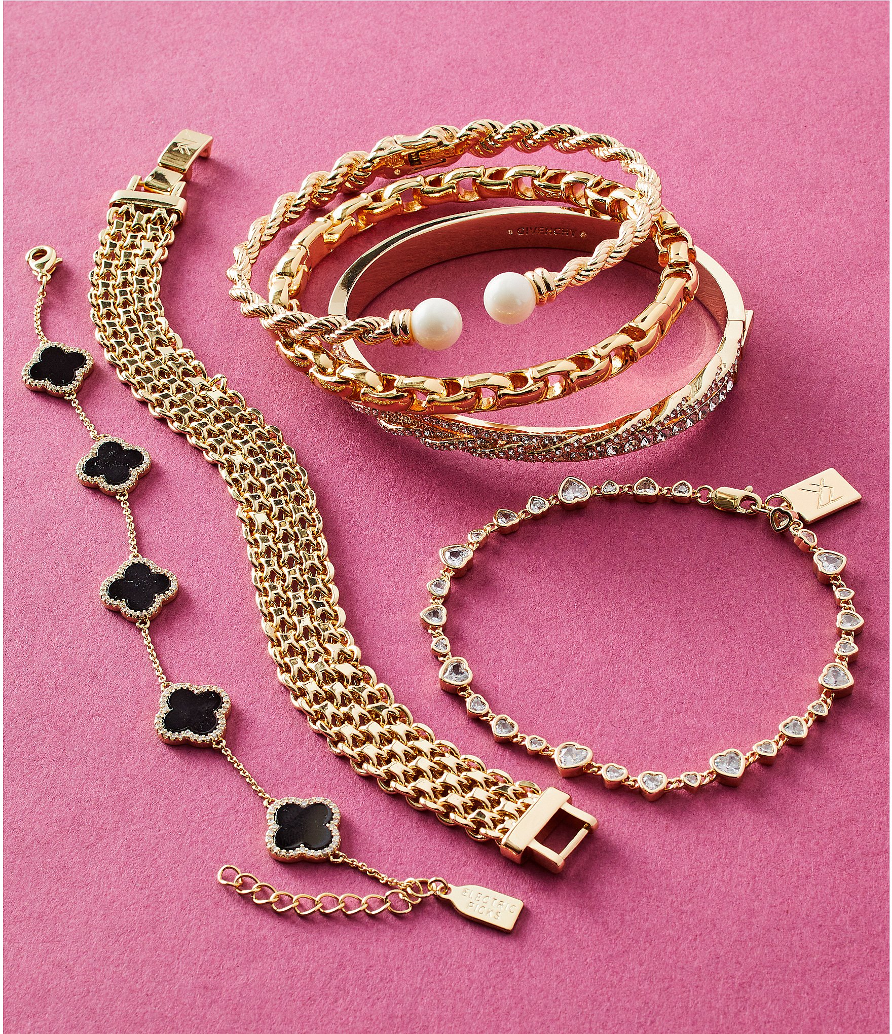 Givenchy Crystal Pave Twist Bangle Bracelet