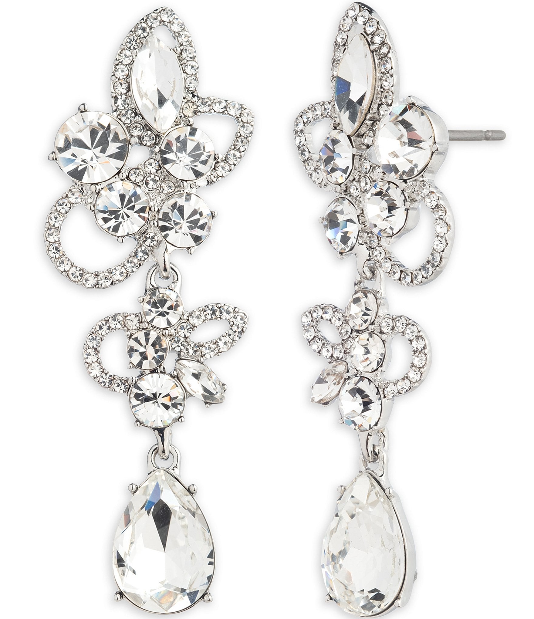 Givenchy Crystal Petal Statement Linear Earrings