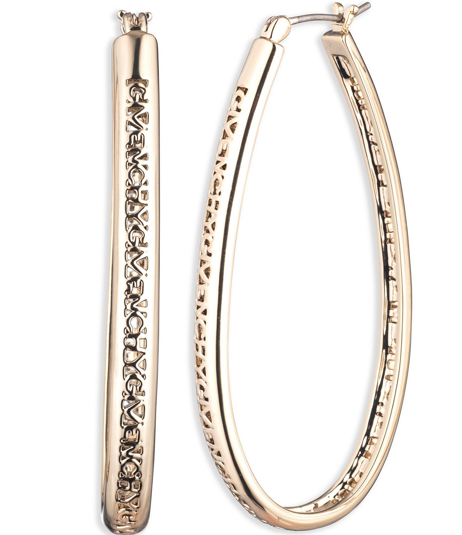 Givenchy Gold Tone 50mm Logo Hoop Earrings The Shops at Willow Bend