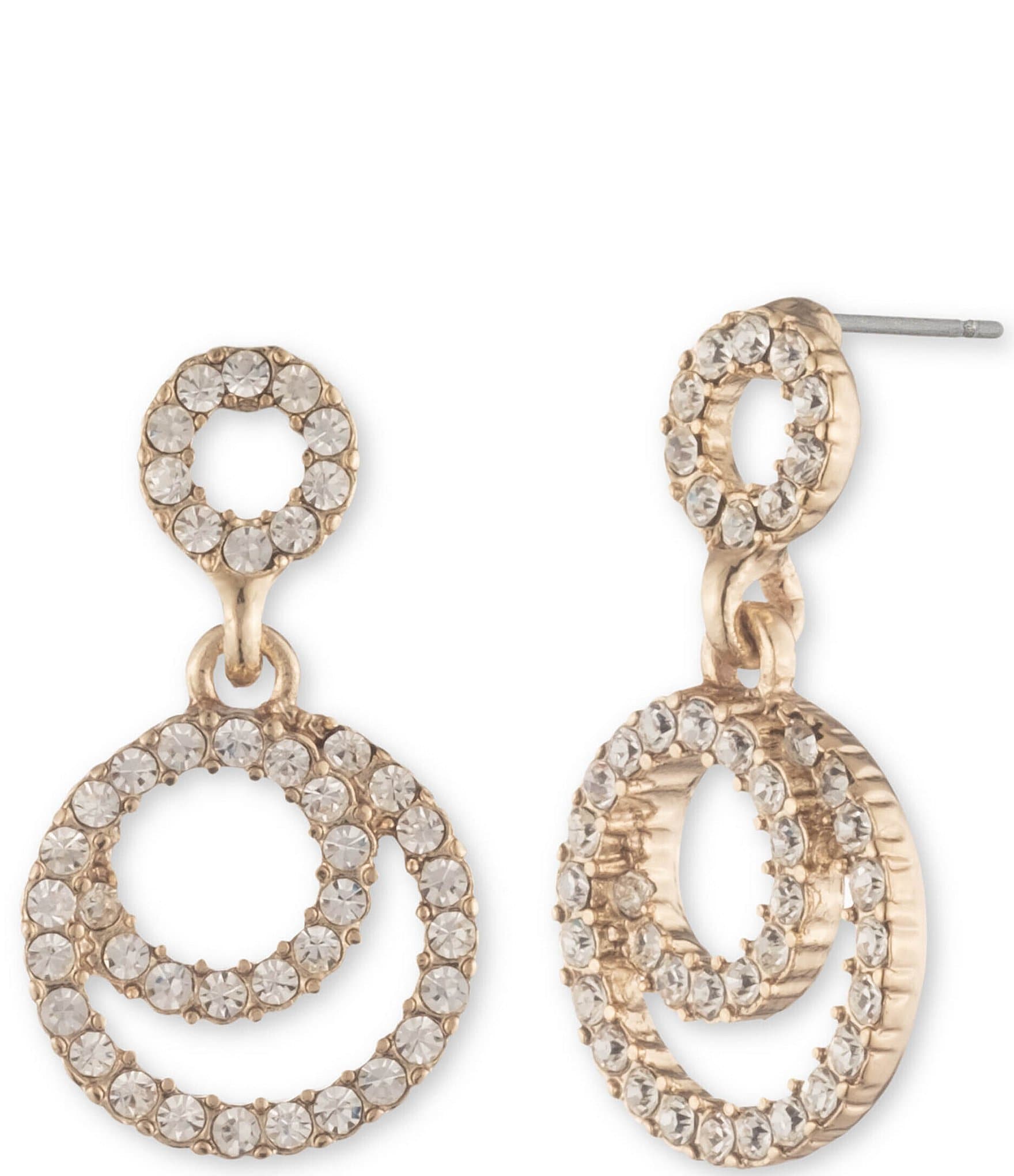 Givenchy Gold Tone Crystal Post Drop Earrings | Dillard's