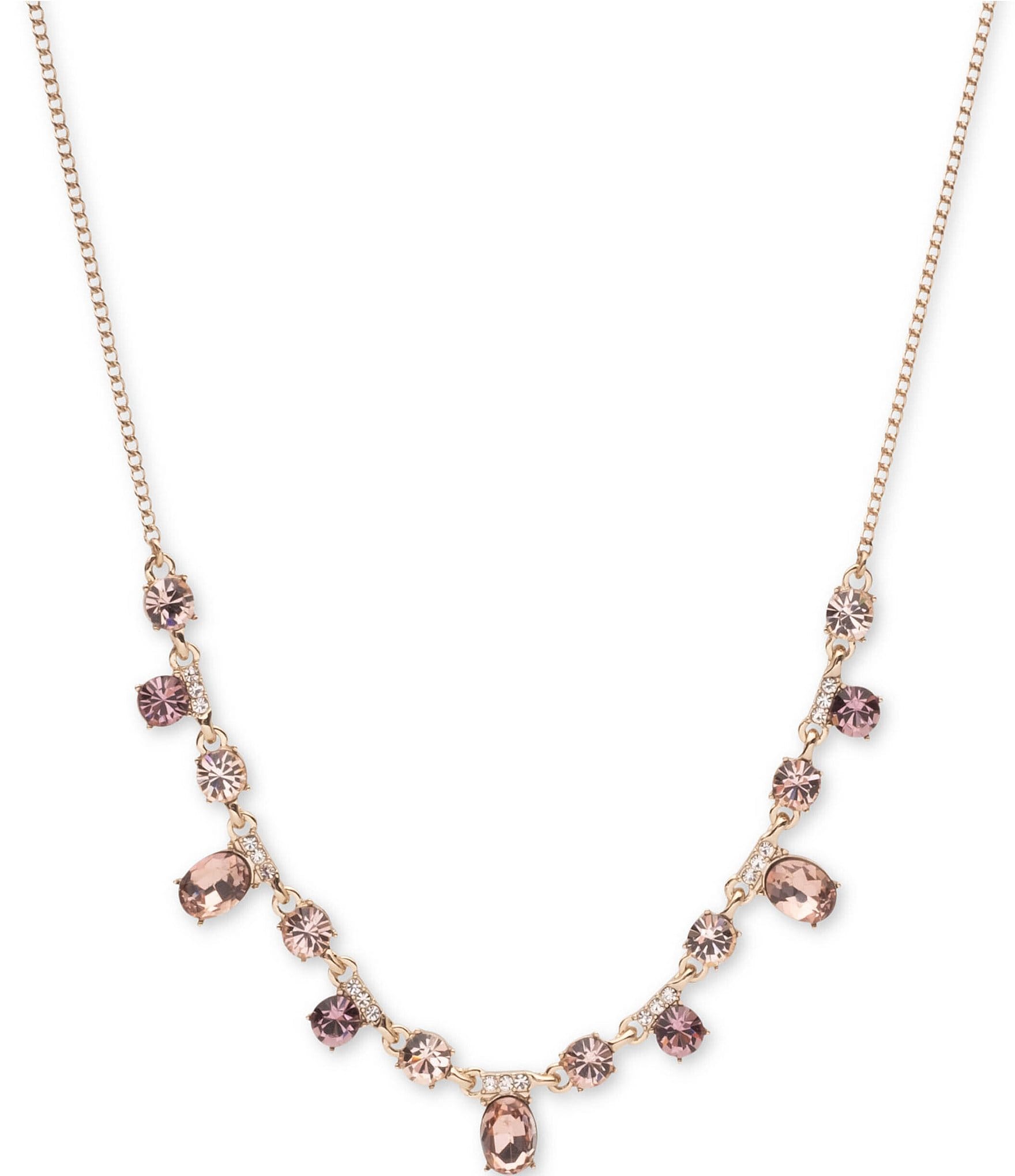 Givenchy Rose Gold and Silk Crystal Collar Necklace - Macy's