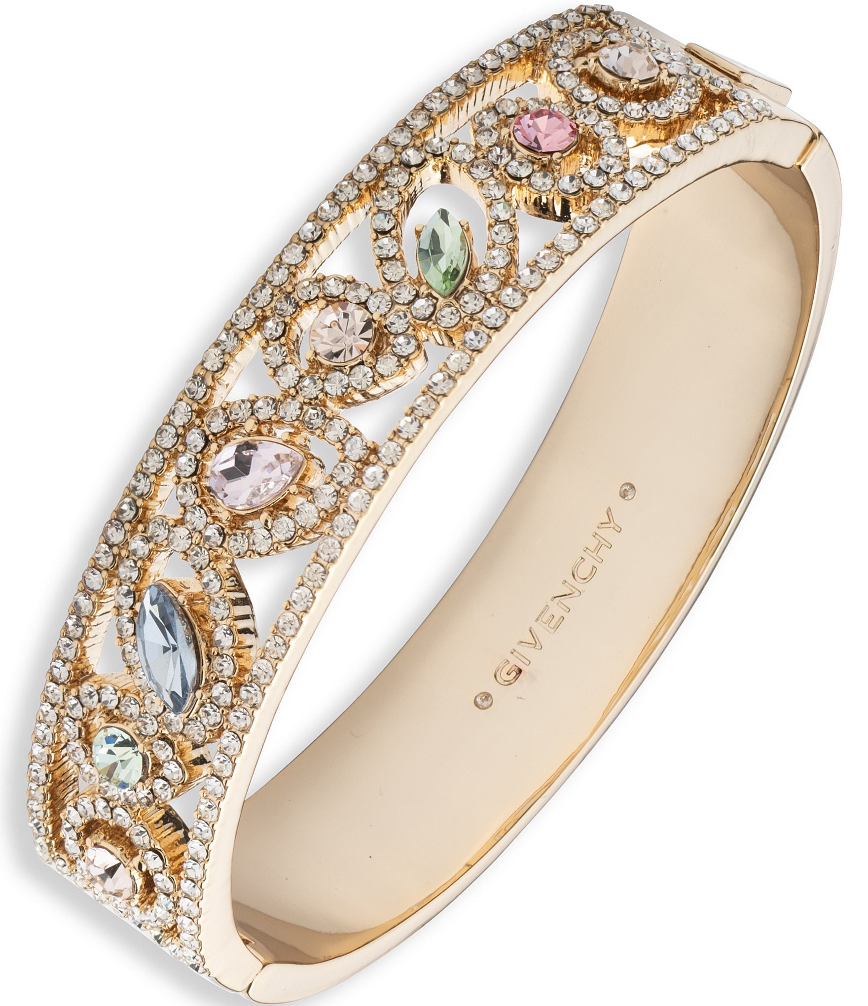 Givenchy Multi Color Crystal Pear Bangle Bracelet