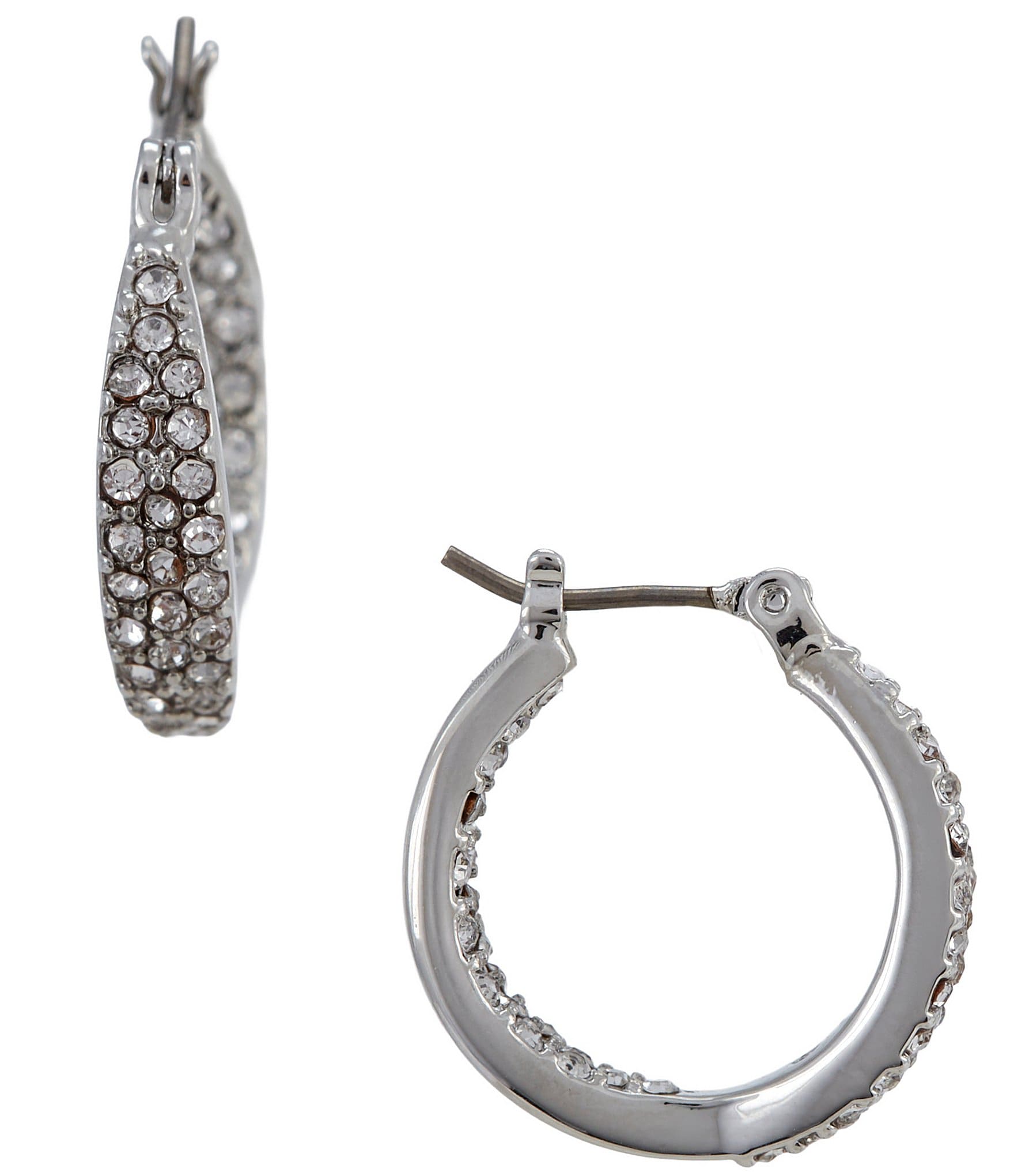 Givenchy Pave Crystal Hoop Earrings