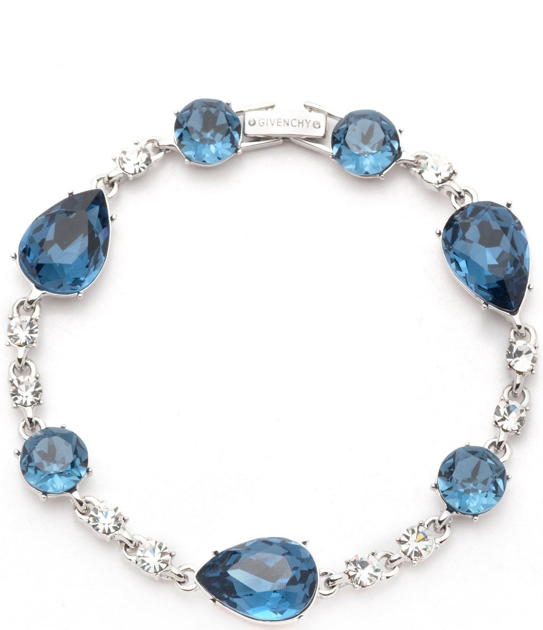 【Givenchy】　ブレスレットウォッチ 外箱&ギャランティカード付　ブルー NWT Givenchy Blue Signed Flex Bracelet/Hook in Clasp/ Blue
