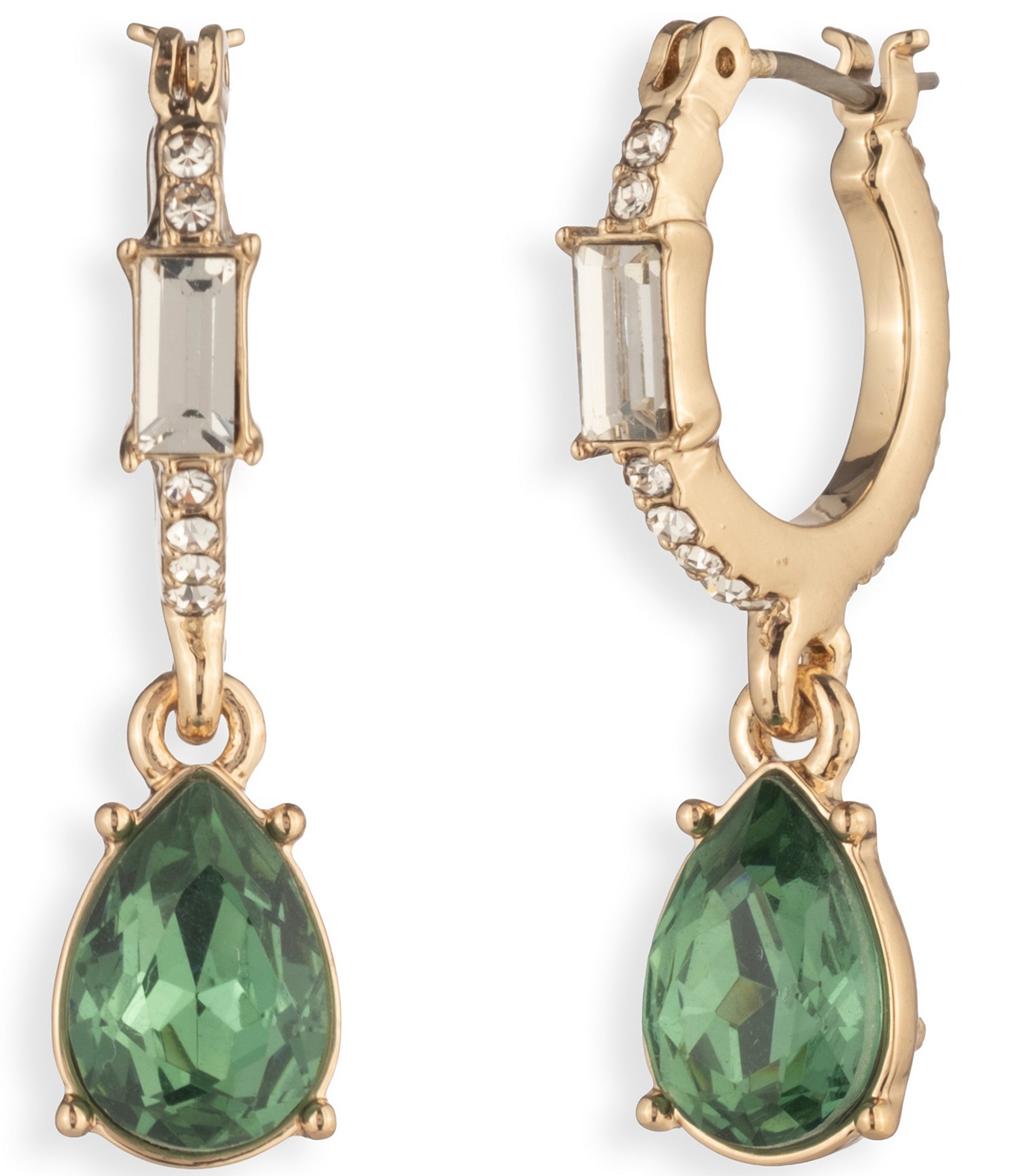 Givenchy Pear Stone Hoop Drop Earrings
