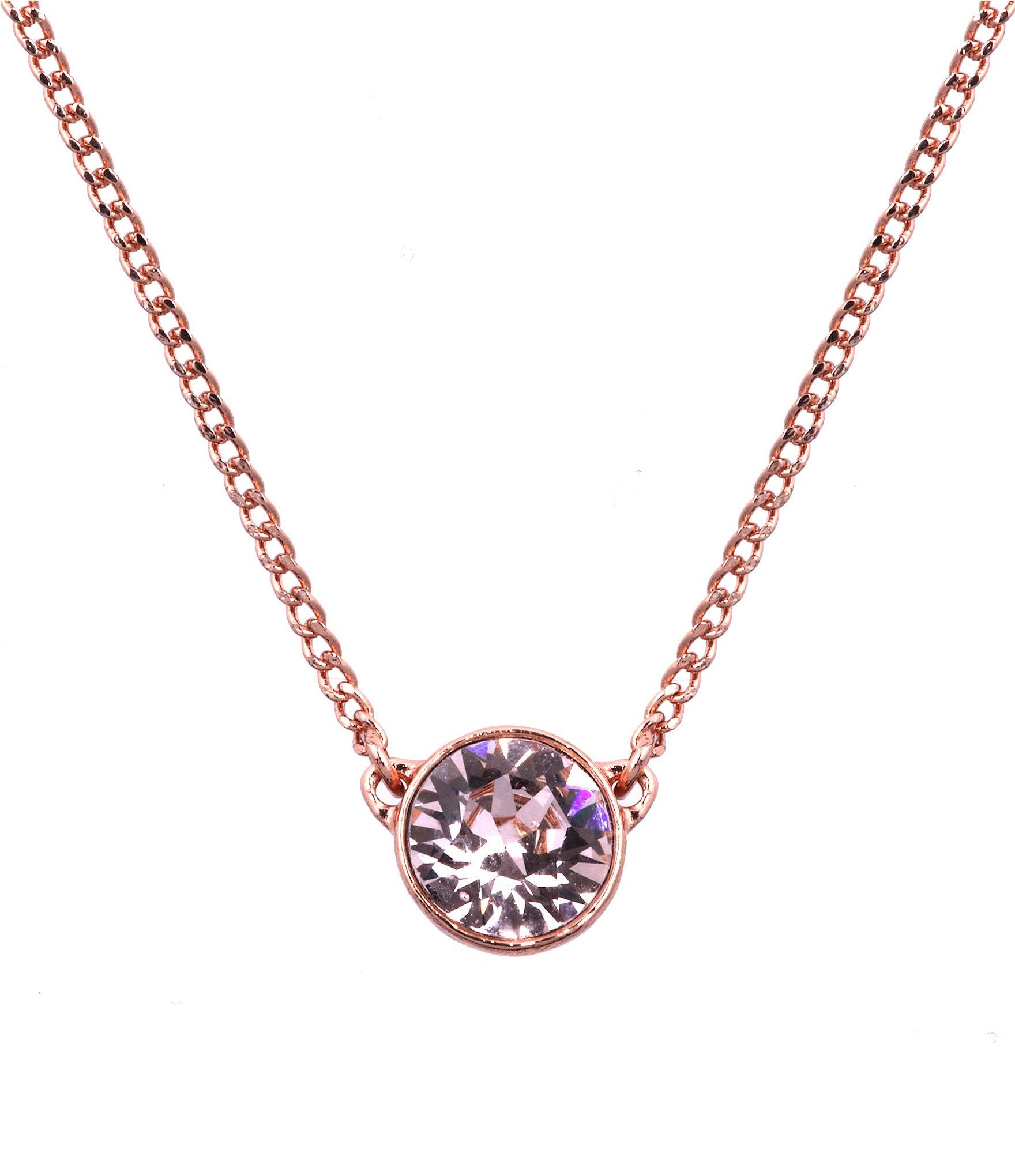 Givenchy Rose Gold Crystal Pendant Necklace