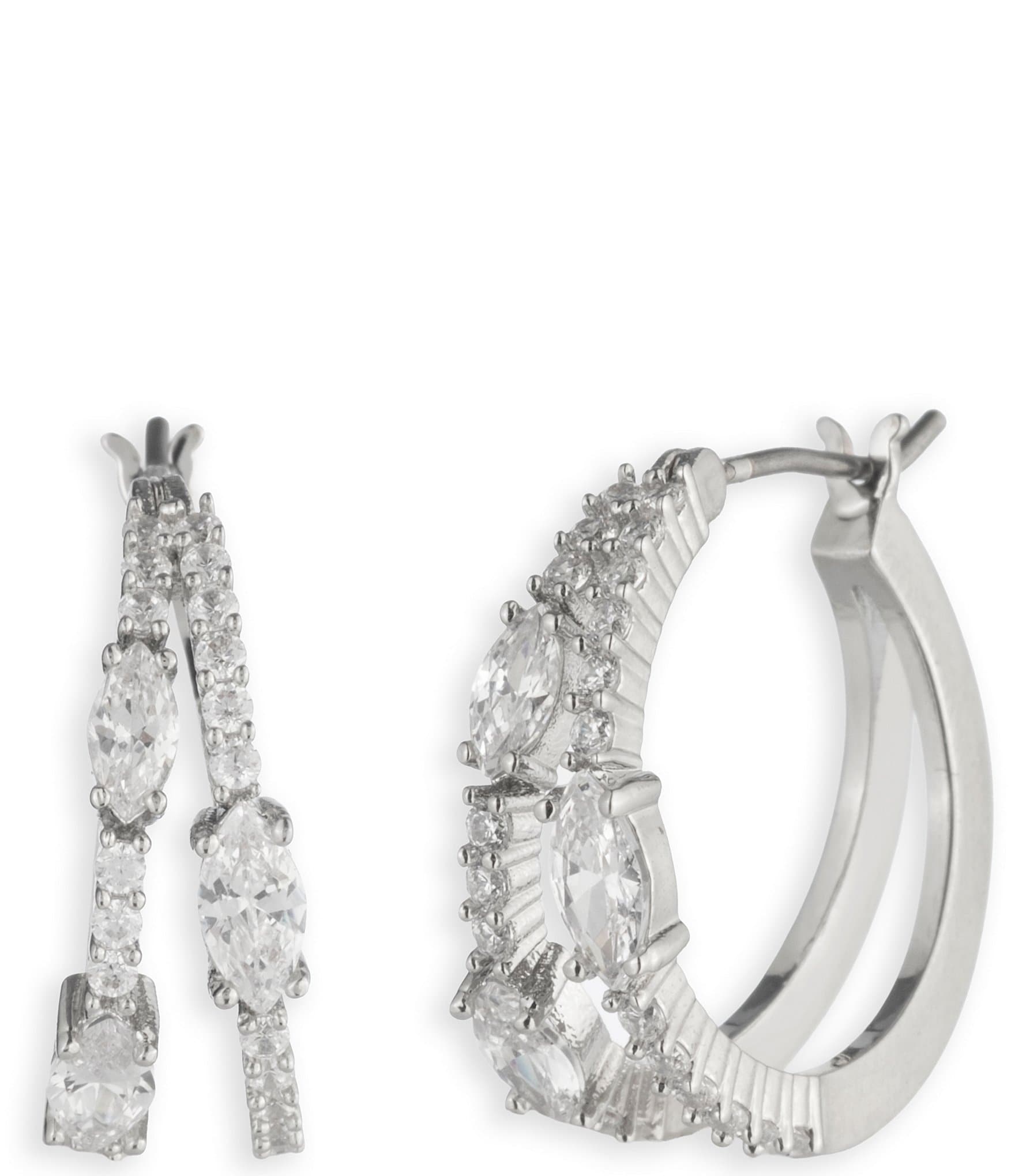 Givenchy Rhinestone Split Hoop Earrings