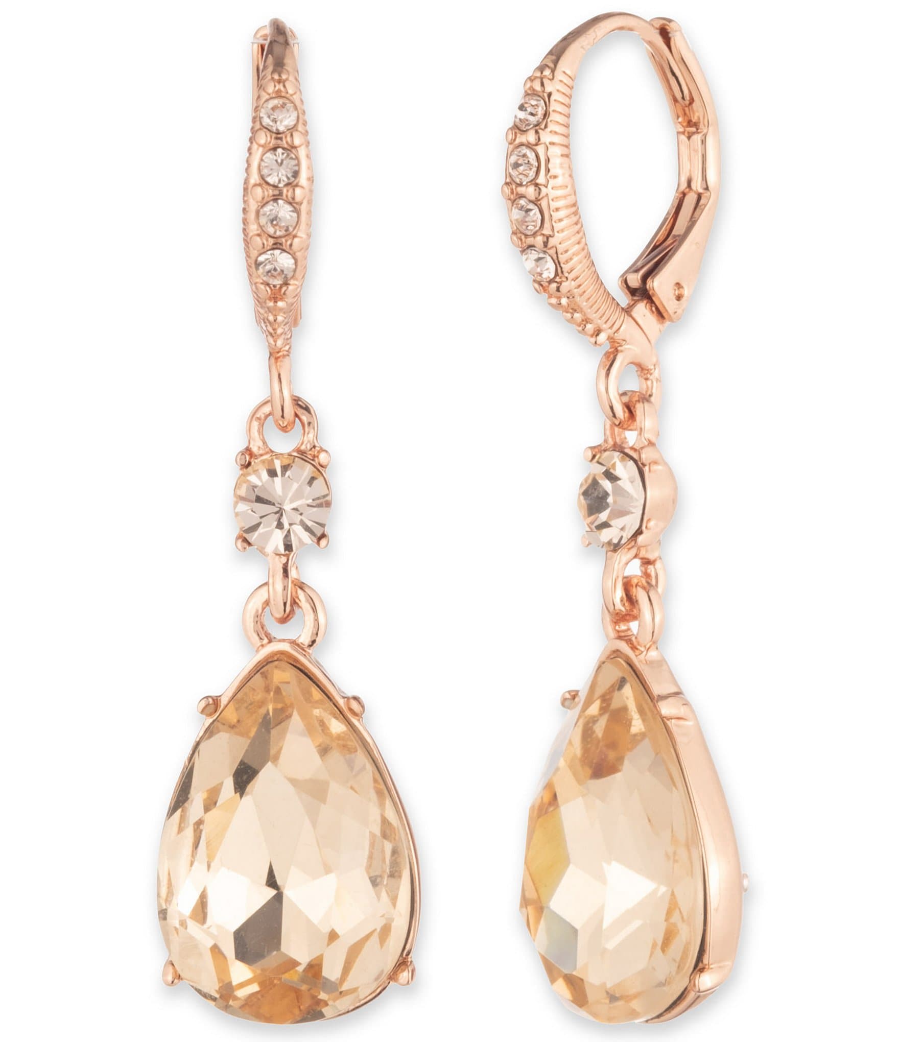 GIVENCHY ジバンシィ Gold-Tone Crystal Pear-Shaped ピアス Givenchy Gold Tone Crystal Pave Pear Double Drop Earrings