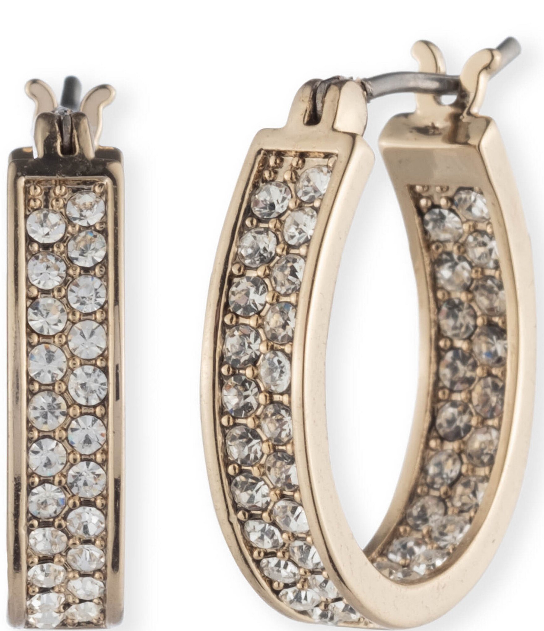 Givenchy Silver Tone Crystal Pave Hoop Earrings | Dillard's