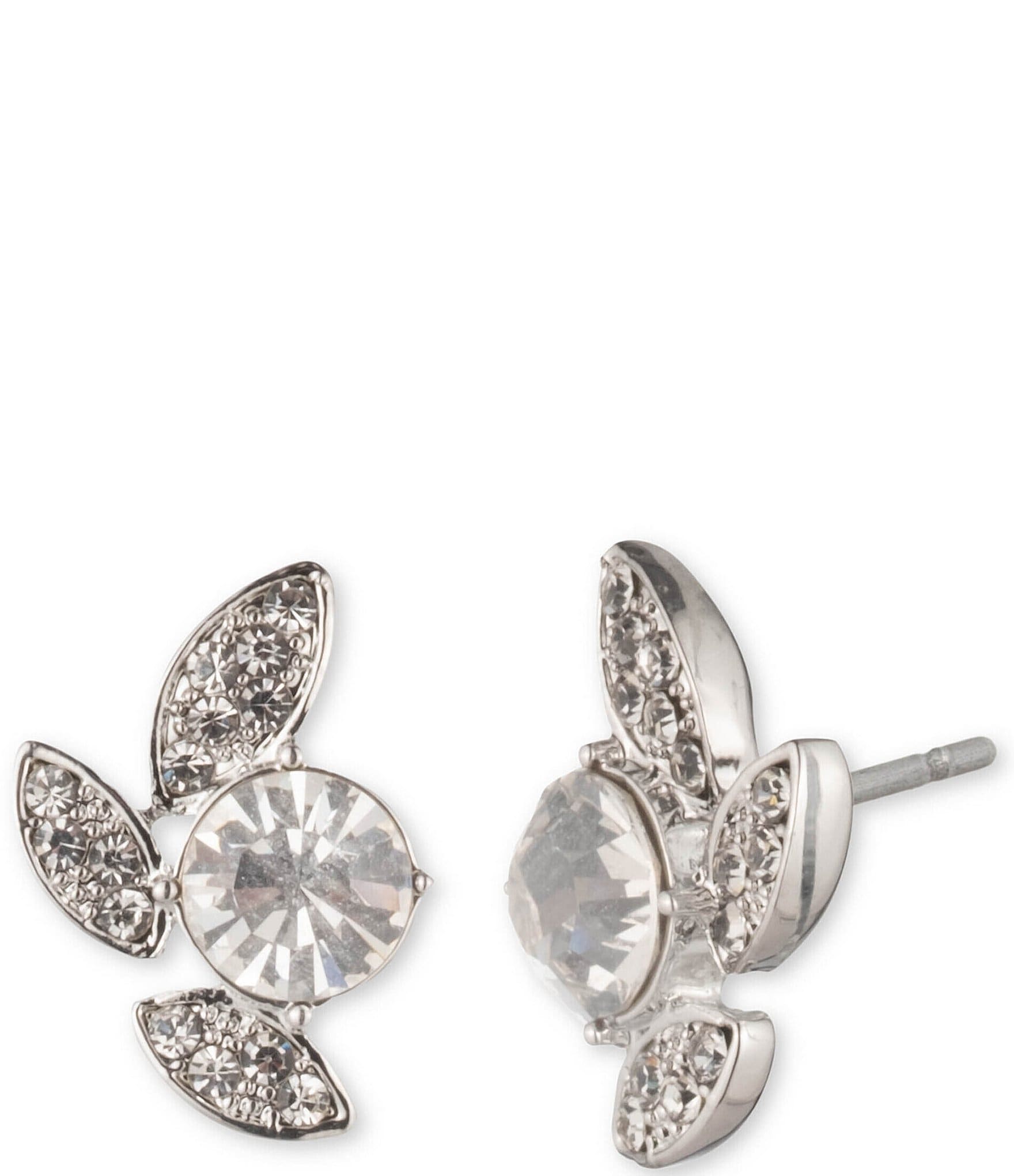 Givenchy Silver Tone Crystal Post Earrings | Dillard's