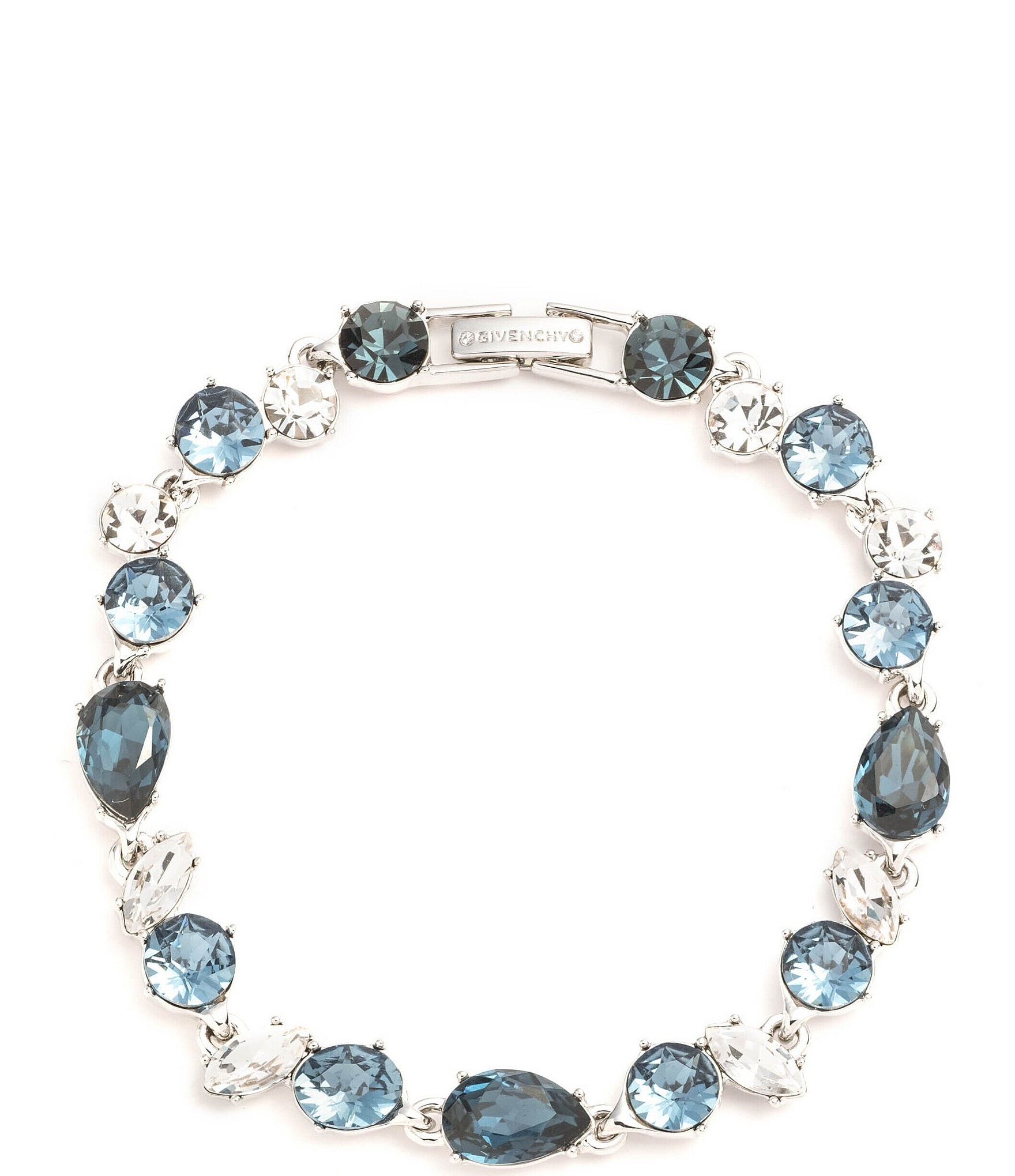 Givenchy Silver Tone Denim Crystal Flex Line Bracelet | Dillard's