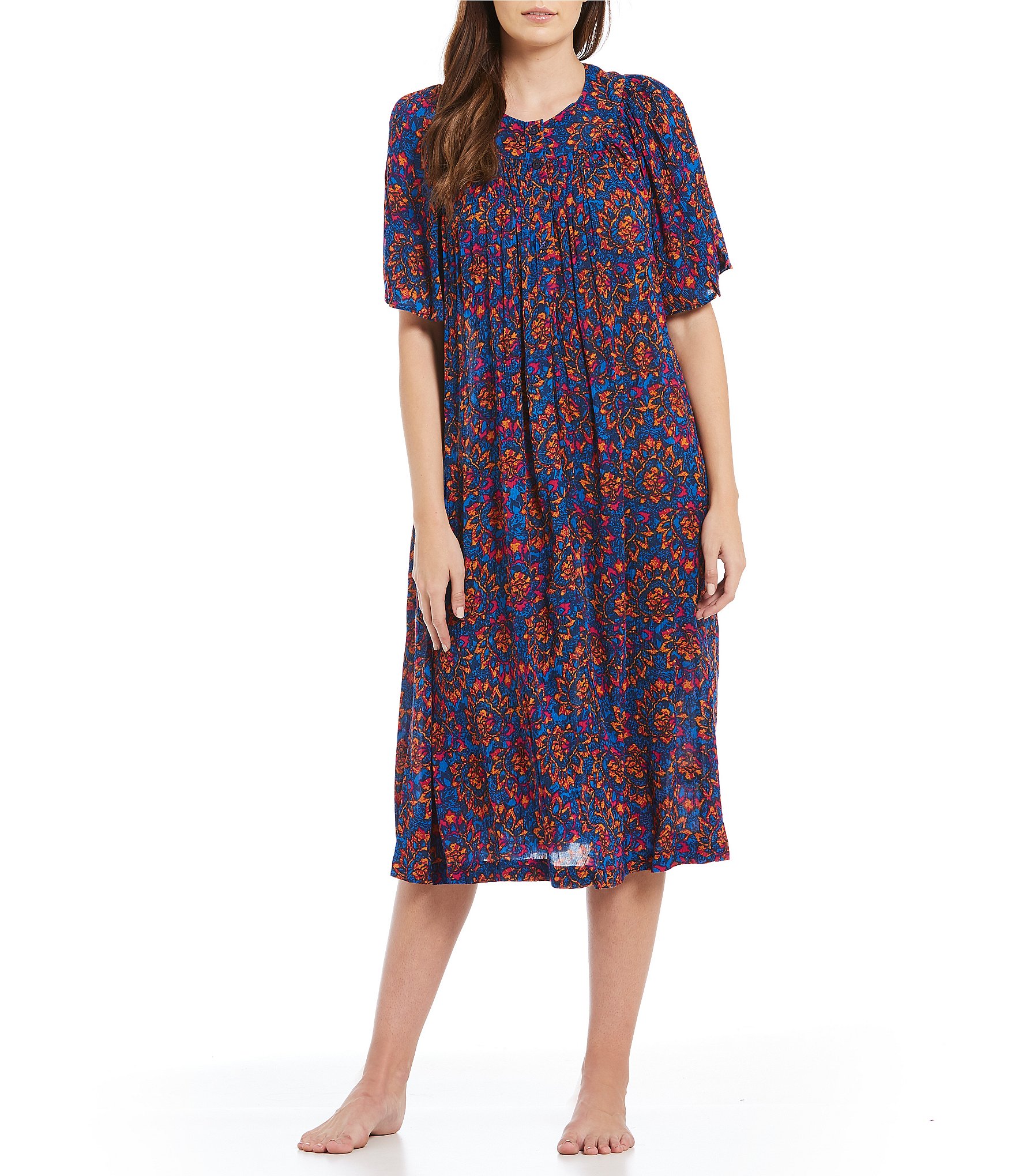 Go Softly Floral Crinkled Patio Dress | Dillards