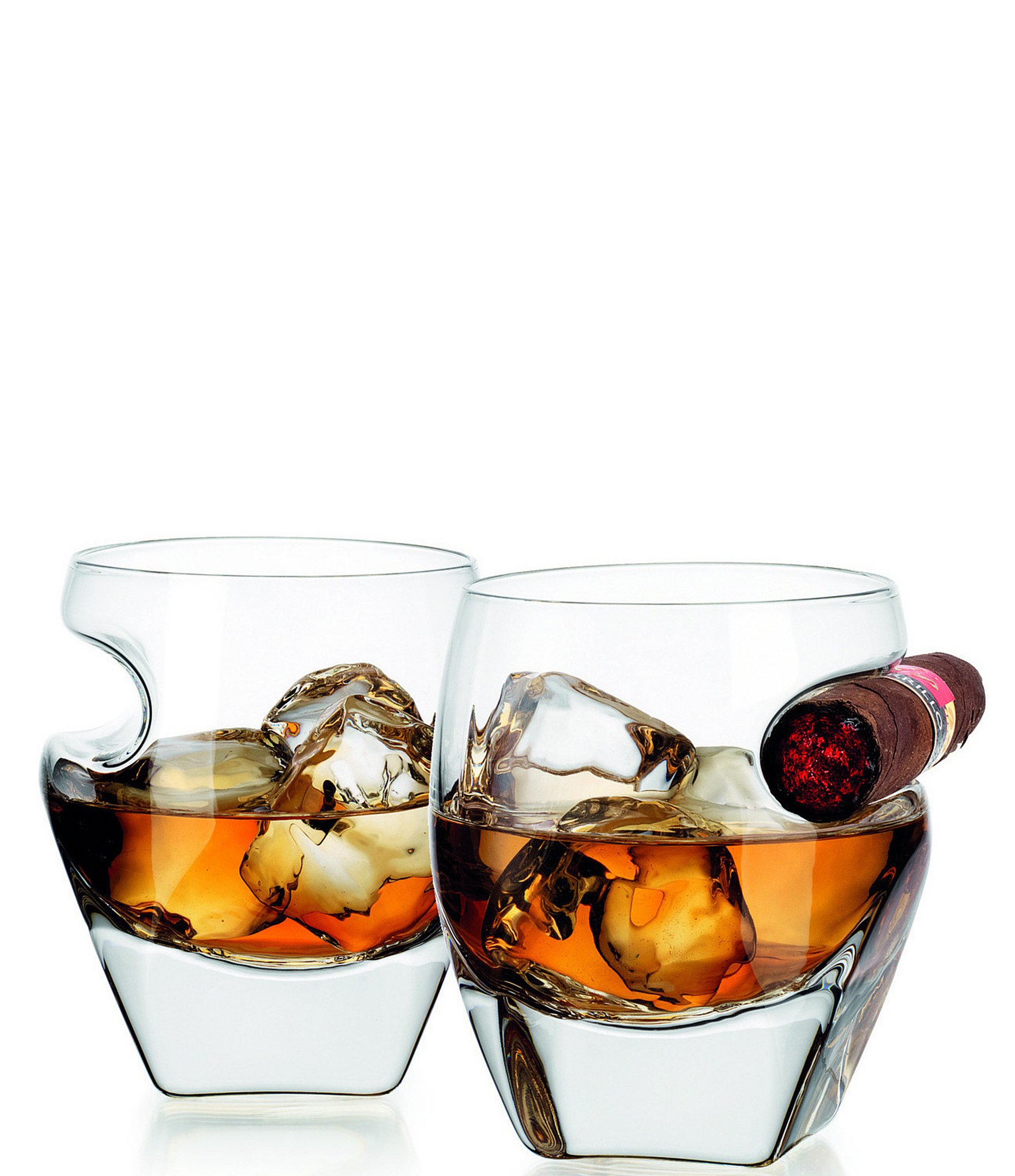 Cigar Holder Whiskey Glasses - Set of 2 - Adorn Goods