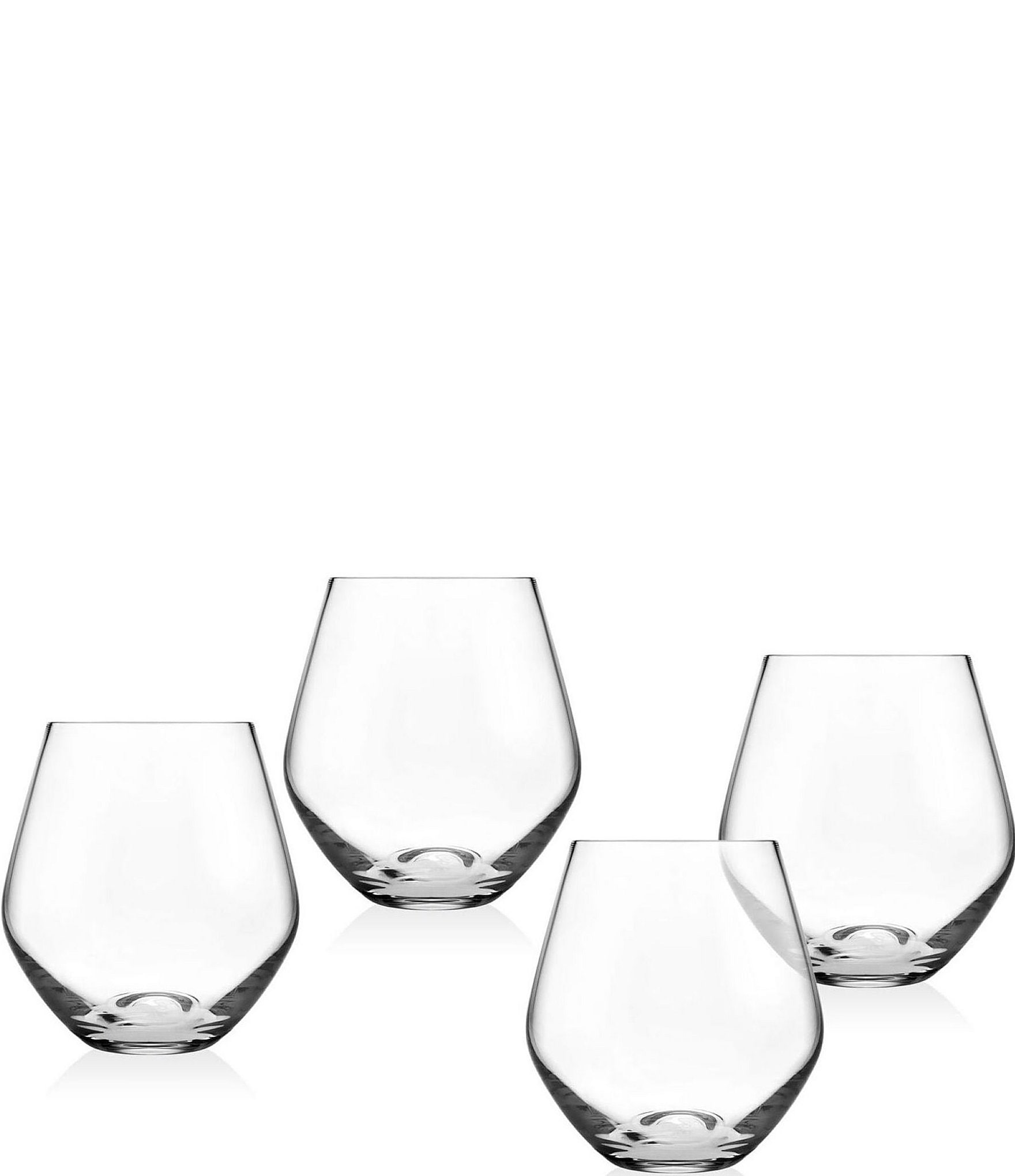 Harvard Stemless Wine Glasses - Set of 4 Made in the USA for M.LaHart & Co.