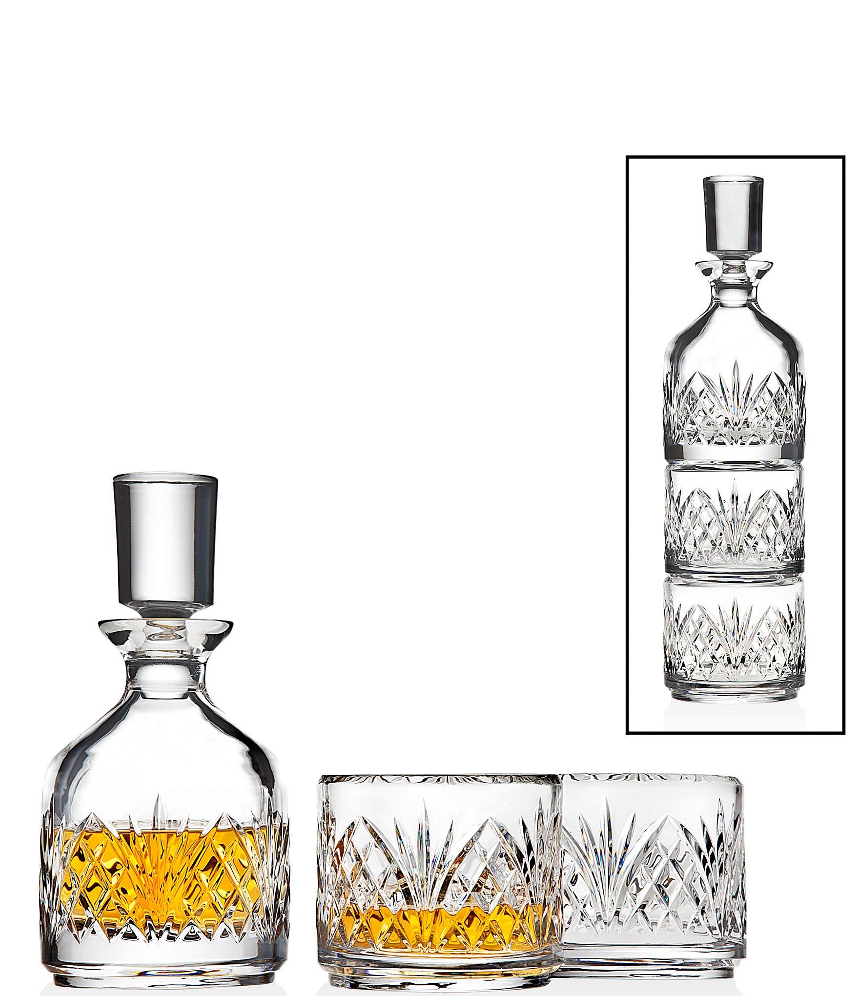 Godinger Dublin Stacking Decanter Whiskey Set - 3 Piece