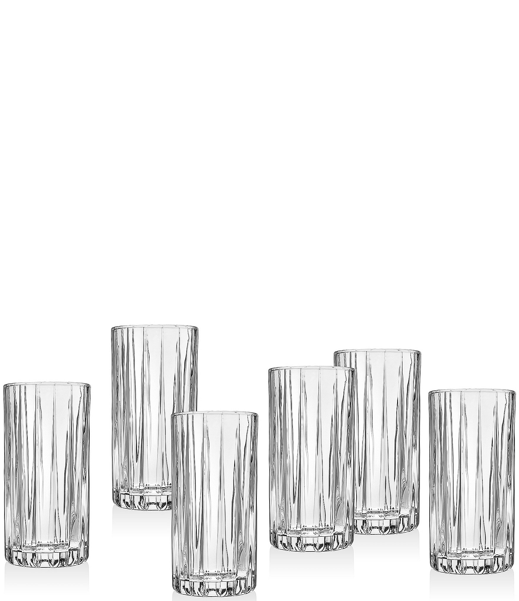 Gzhel Decal Tall Glass Set of 6
