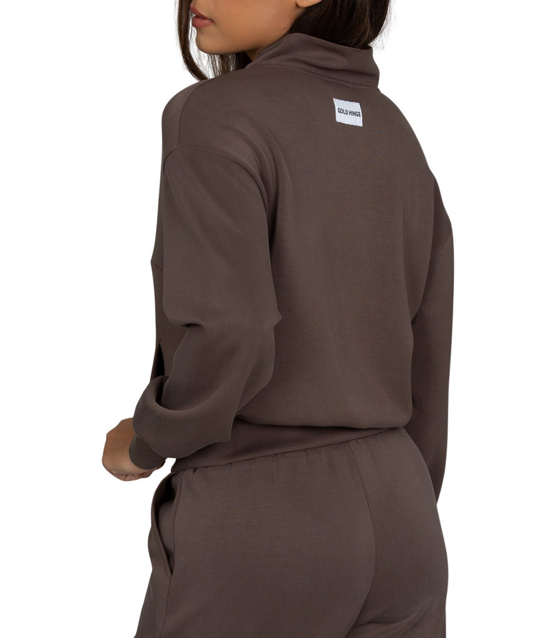 GOLD HINGE LuxeSoft™ Lounge Coordinating Quarter-Zip Long Sleeve Pullover