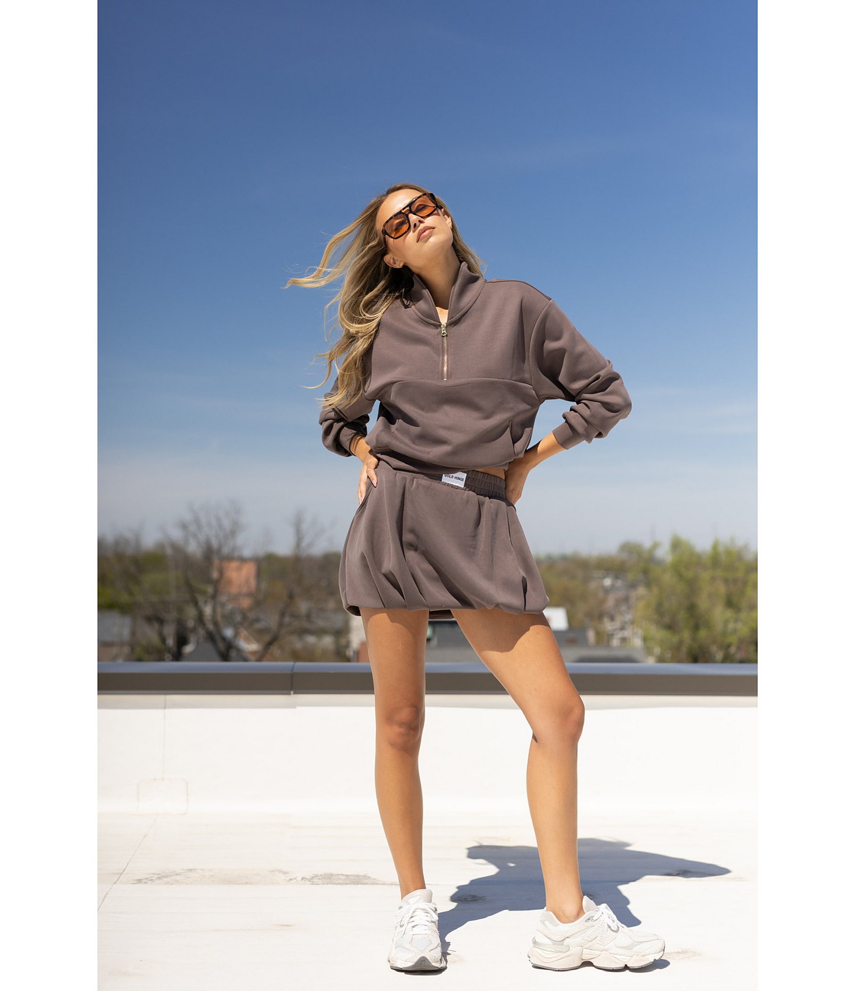 GOLD HINGE LuxeSoft™ Lounge Coordinating Quarter-Zip Long Sleeve Pullover
