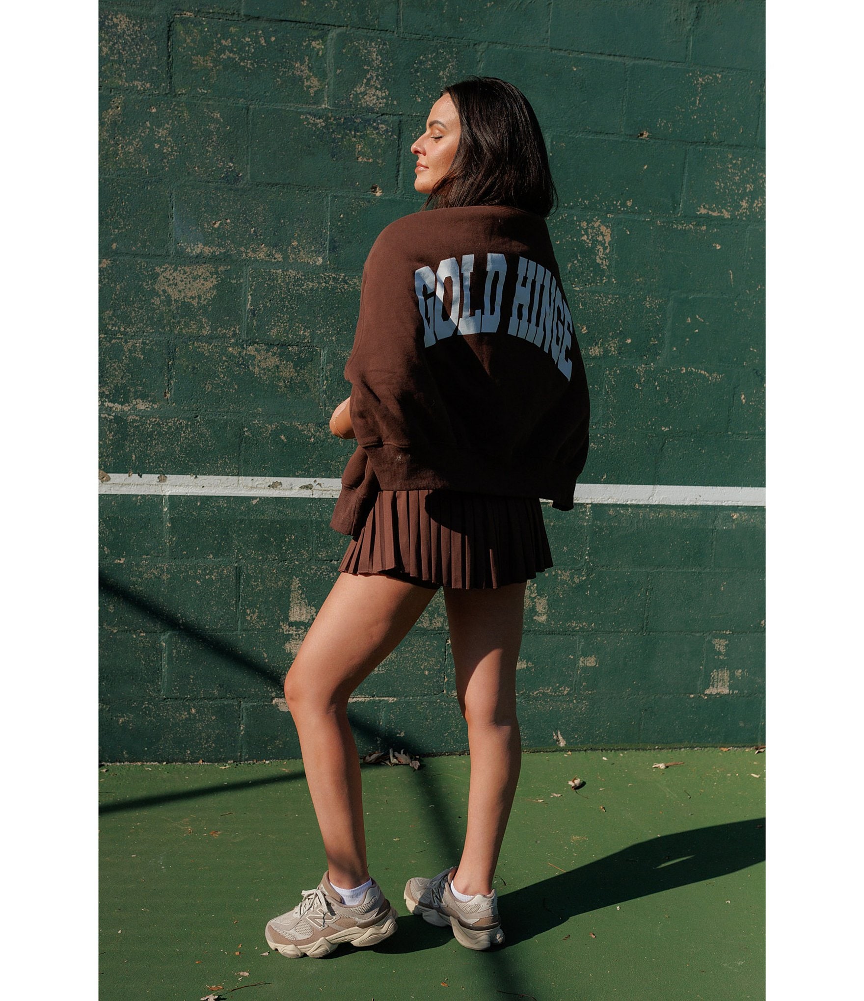 GOLD HINGE Pleated Tennis Mini Skirt