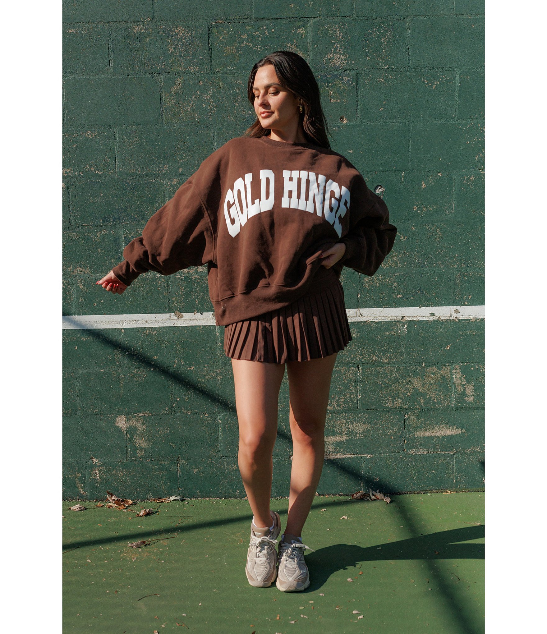 GOLD HINGE Pleated Tennis Mini Skirt