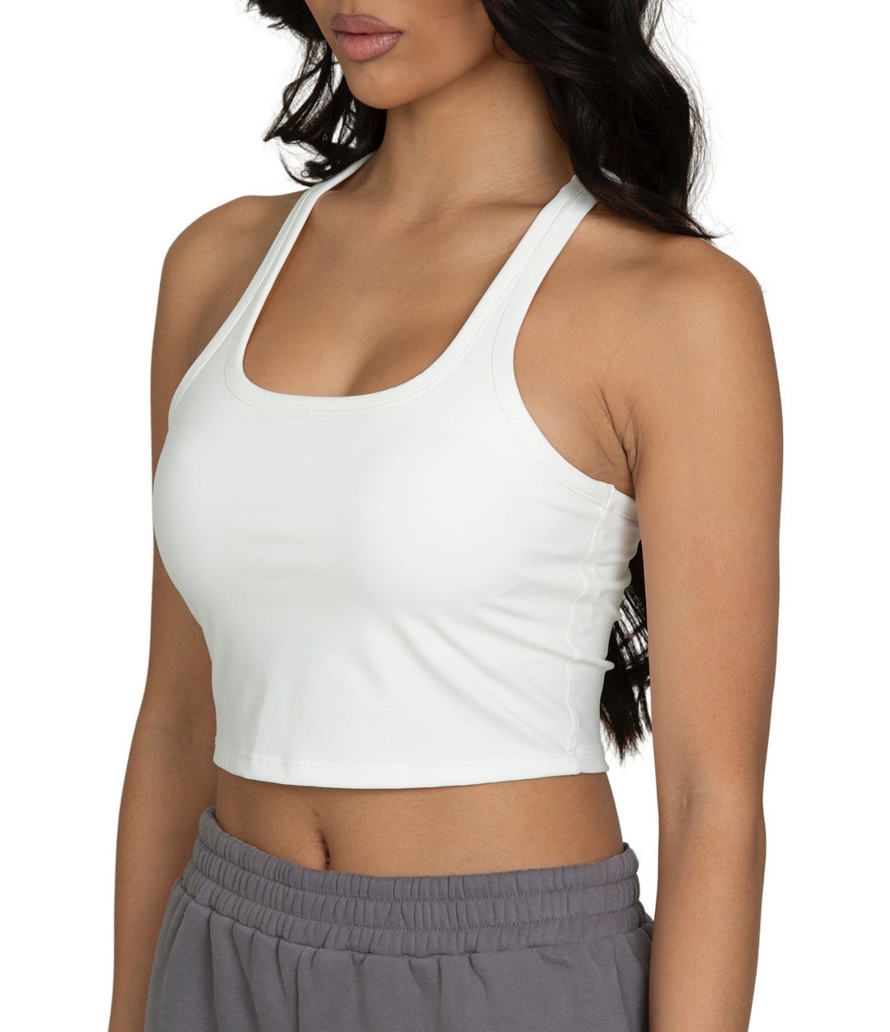 GOLD HINGE Scoop Neck Racerback Crop Tank