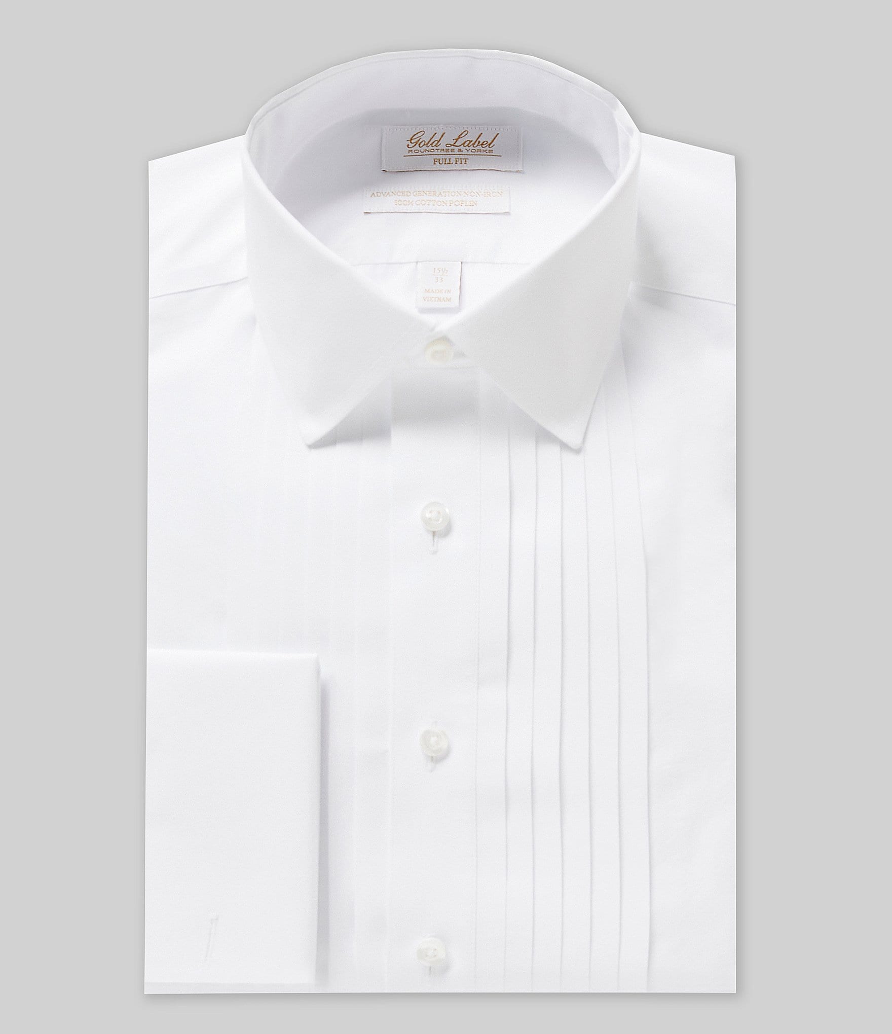 Roundtree & Yorke Gold Label Roundtree & Yorke Full-Fit Non-Iron Spread  Collar Solid Dress Shirt