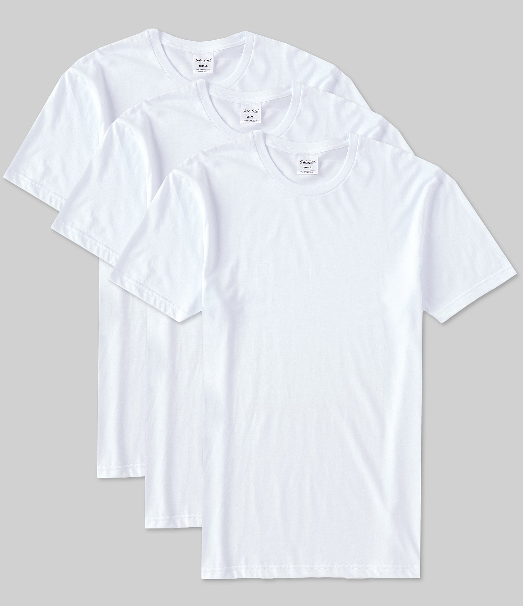 Roundtree Yorke Cotton 3-Pack | Neck Gold Crew T-Shirts Dillard\'s Label & Supima